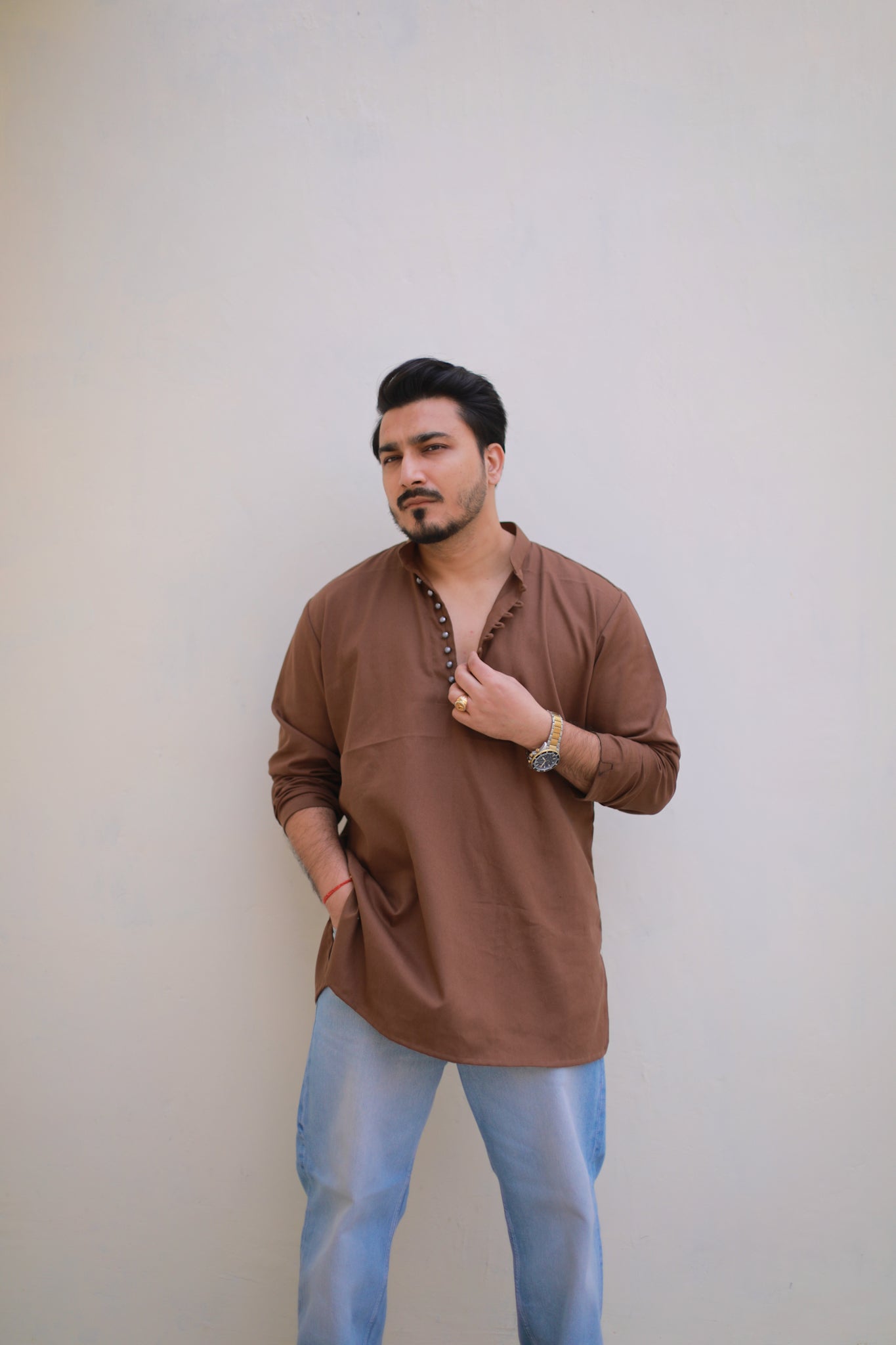 Rust Brown Short Kurta