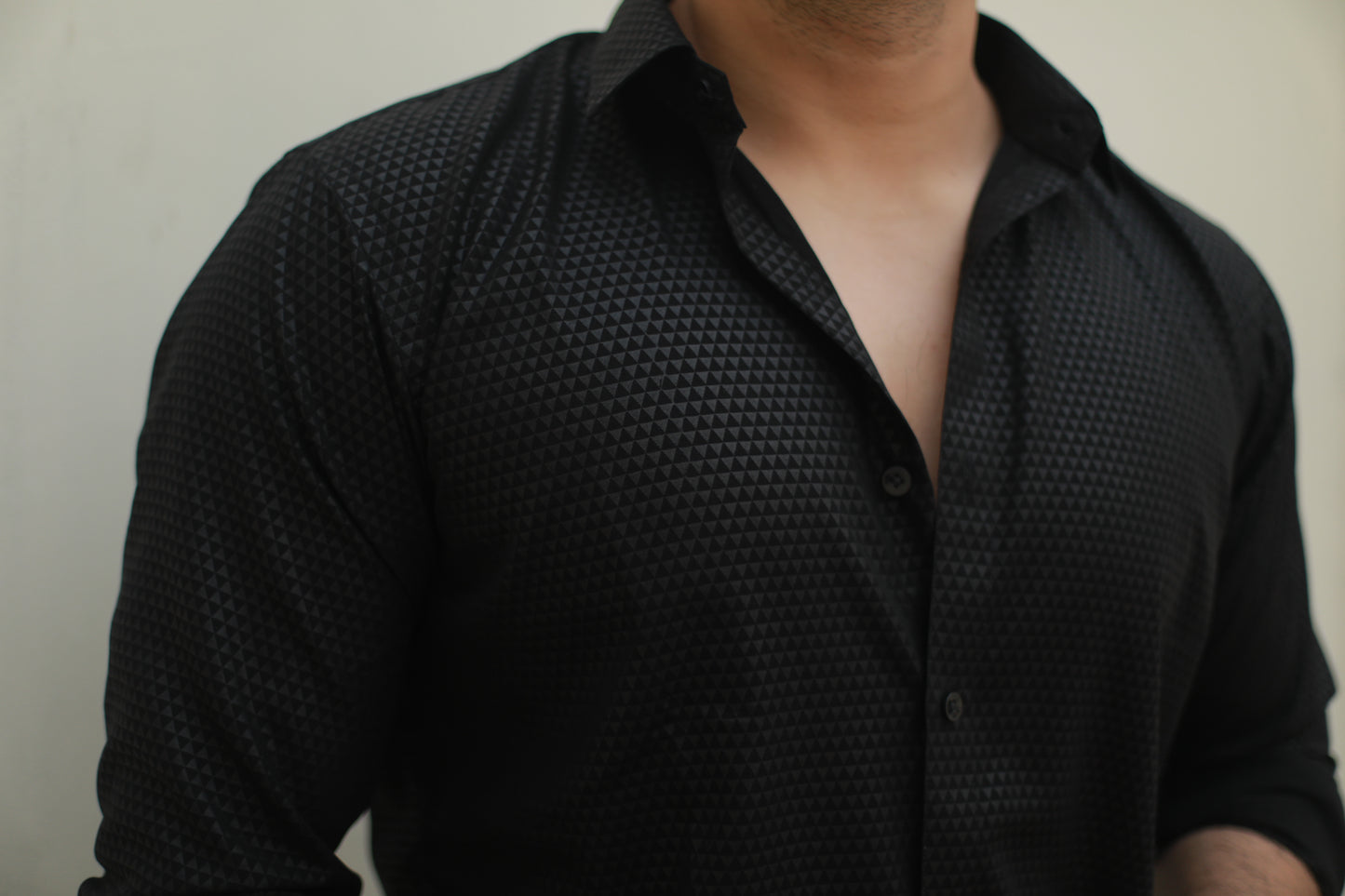 Black party wear slim fit shirt