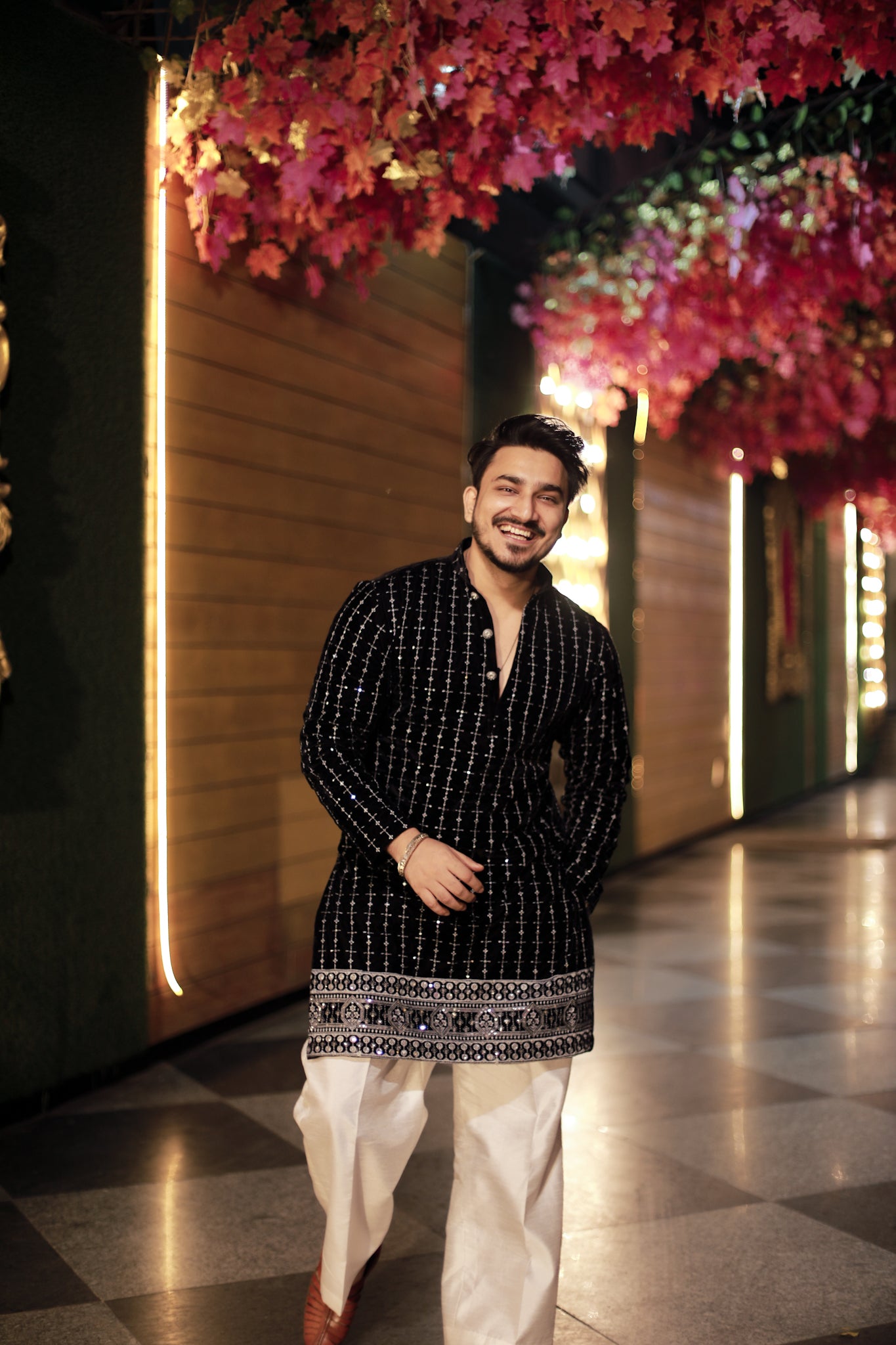 ‘Nayaab’ **Velvet Hand Embroidery Kurta**