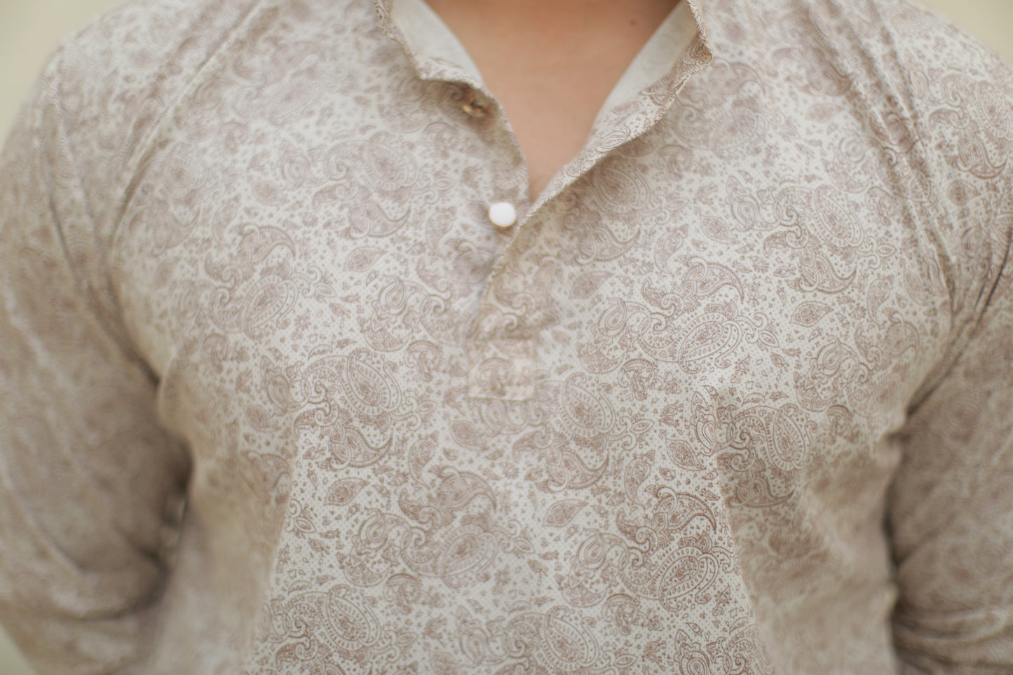 Cream Casual Printed short kurta