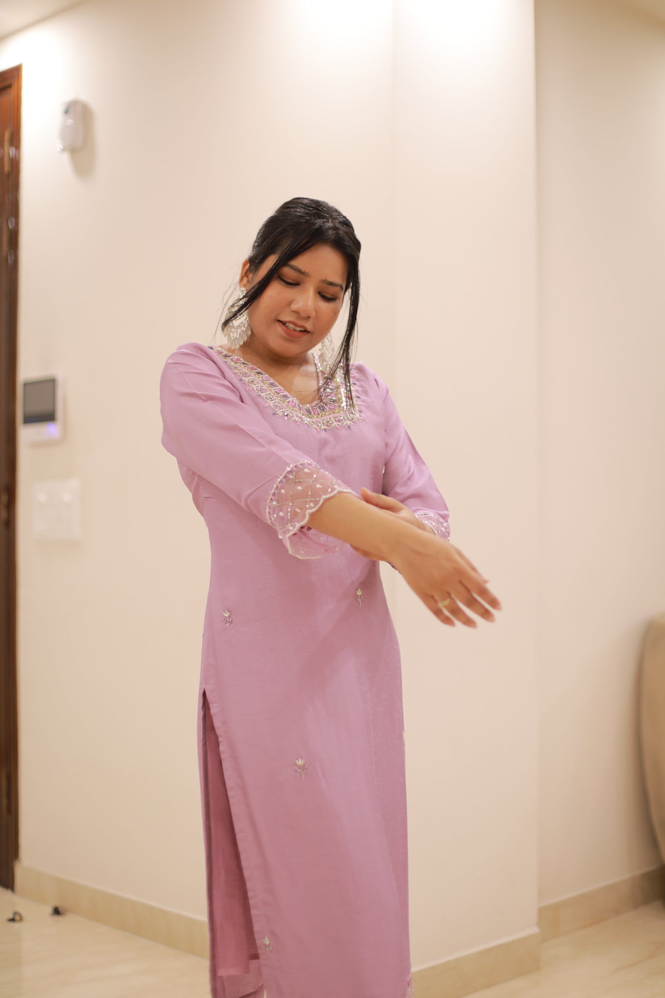 Lavender Silk Suit Set