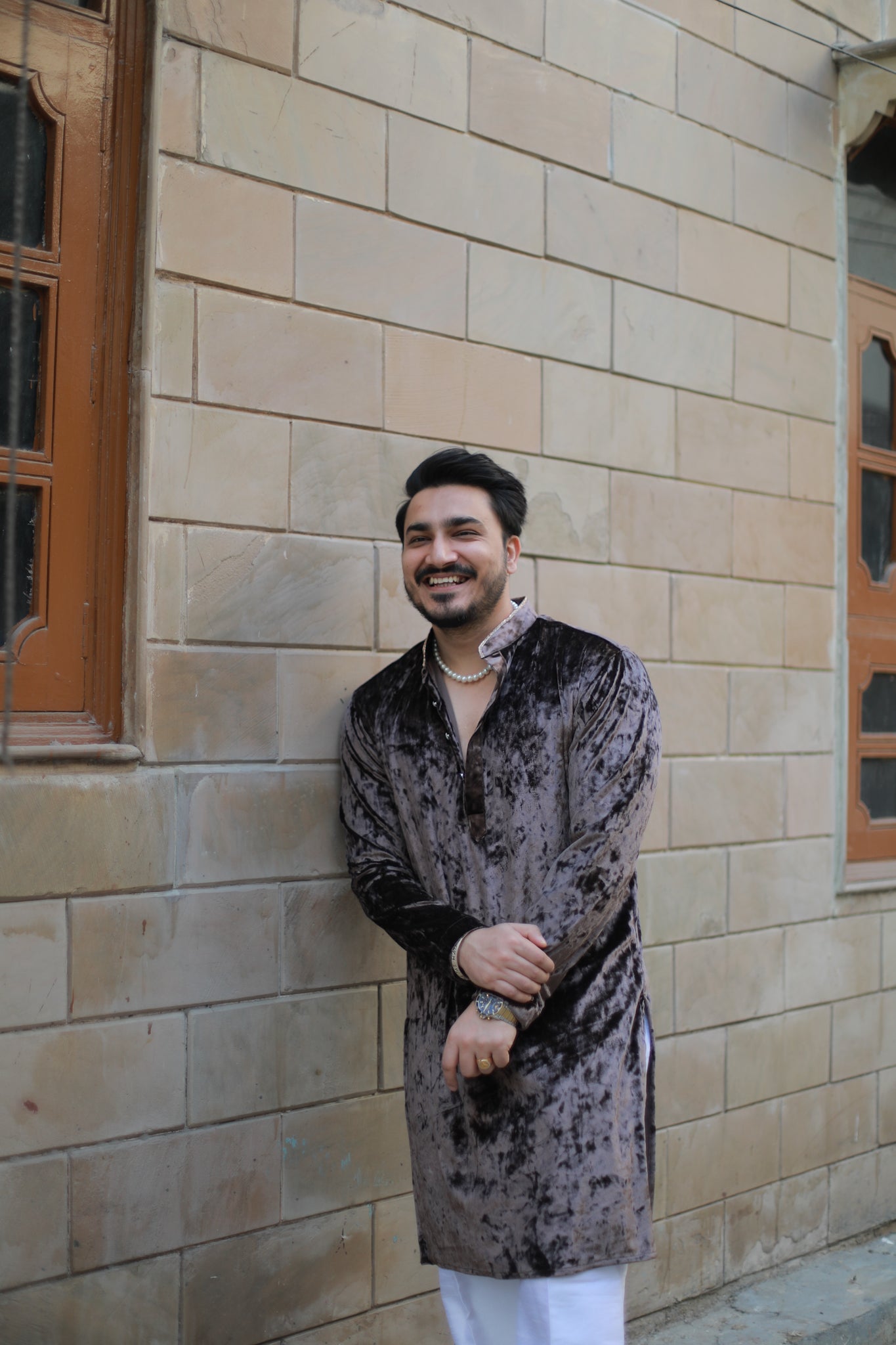 ‘Kashmiri’ Velvet Kurta Pajama Set