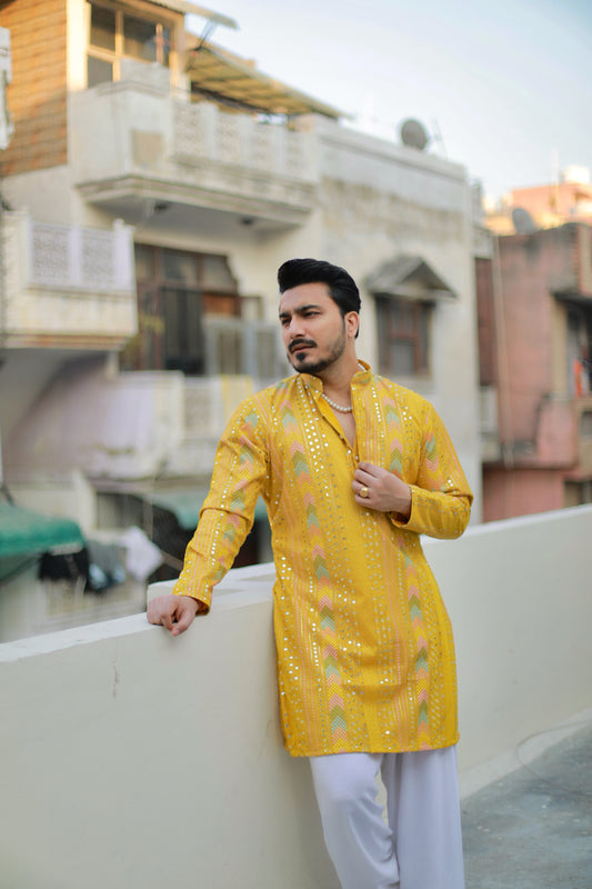‘Haldi’ Kurta Salwar/Pyjama Set with lining