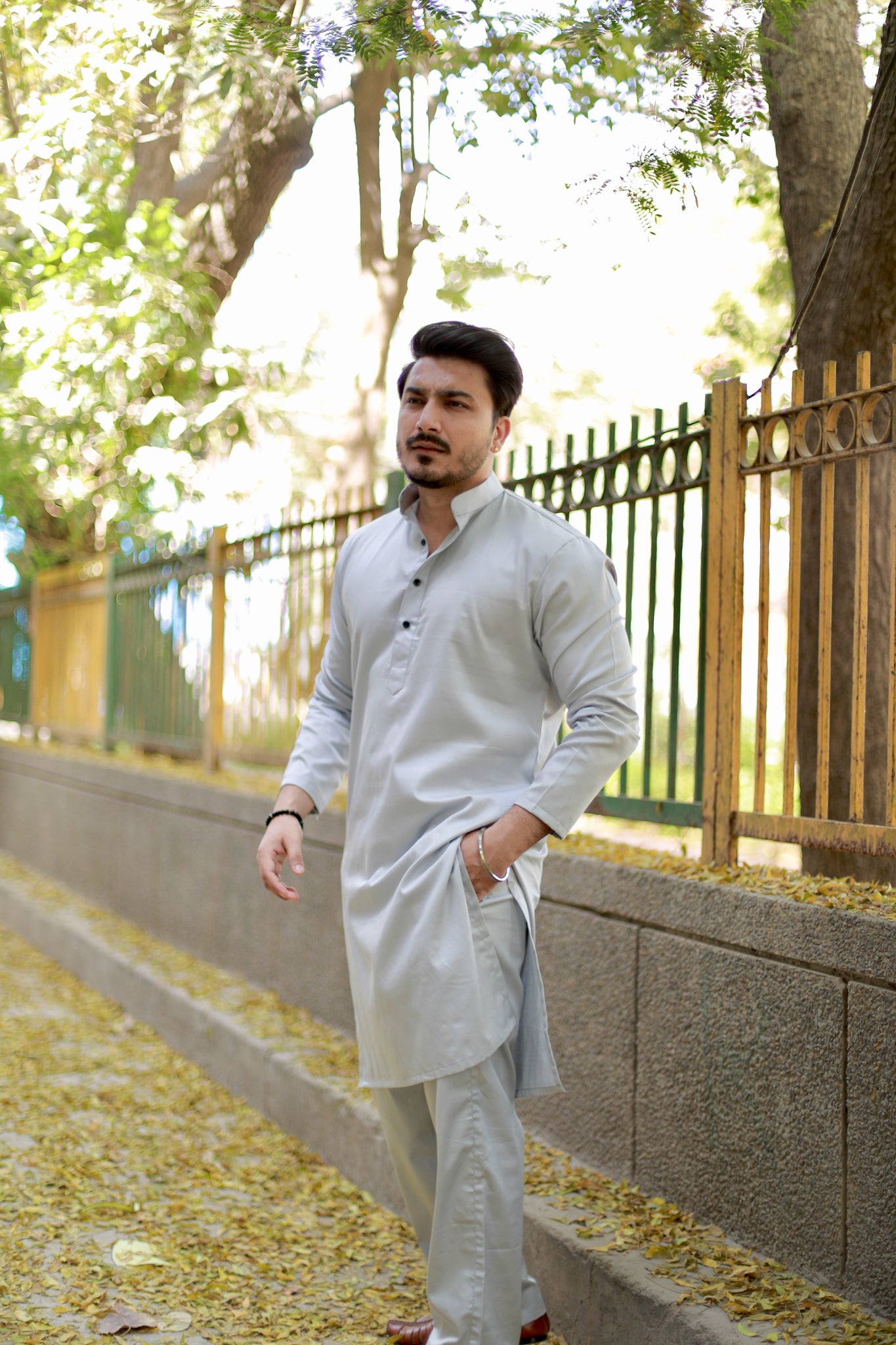 Grey Kurta Pajama Set
