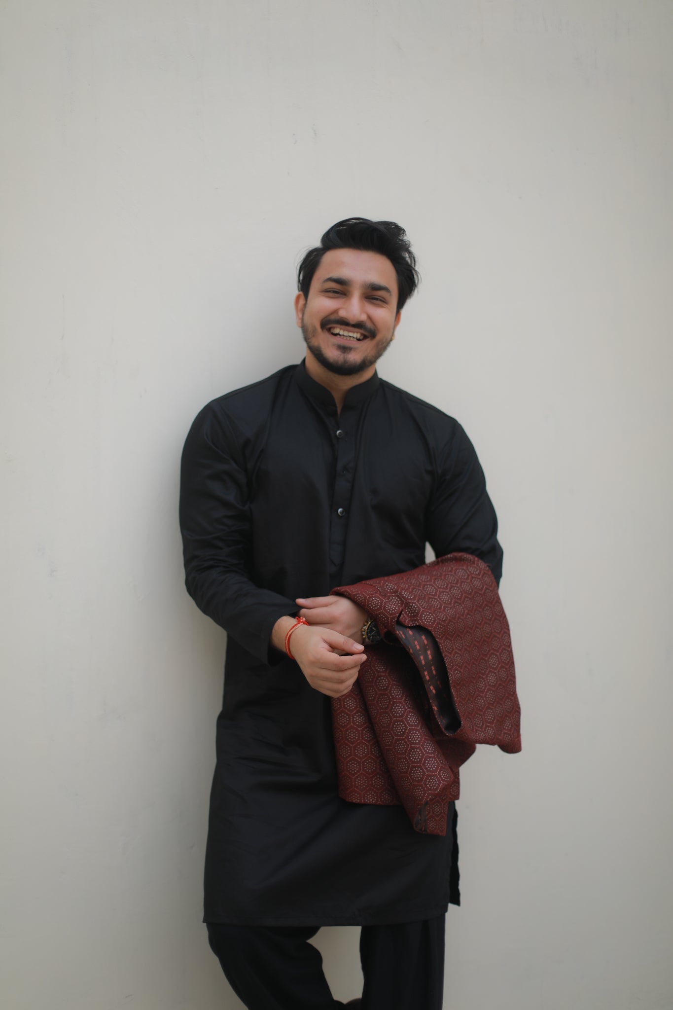 ‘Nawab’ Mahroon Jacket with kurta and Salwar set
