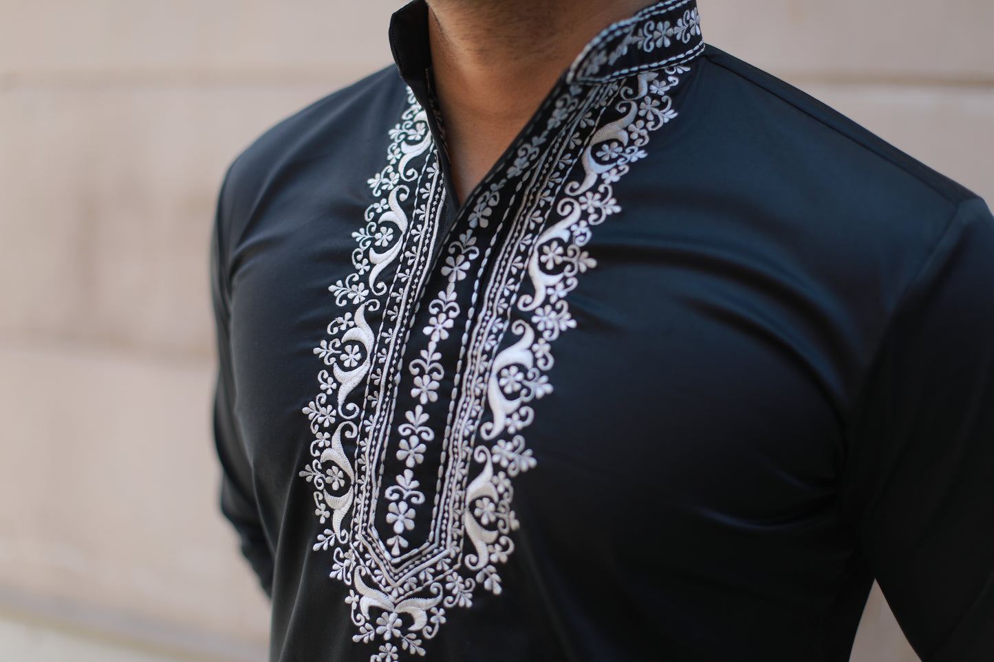 Eid Special Embroidered Black kurta & Pyjama Set
