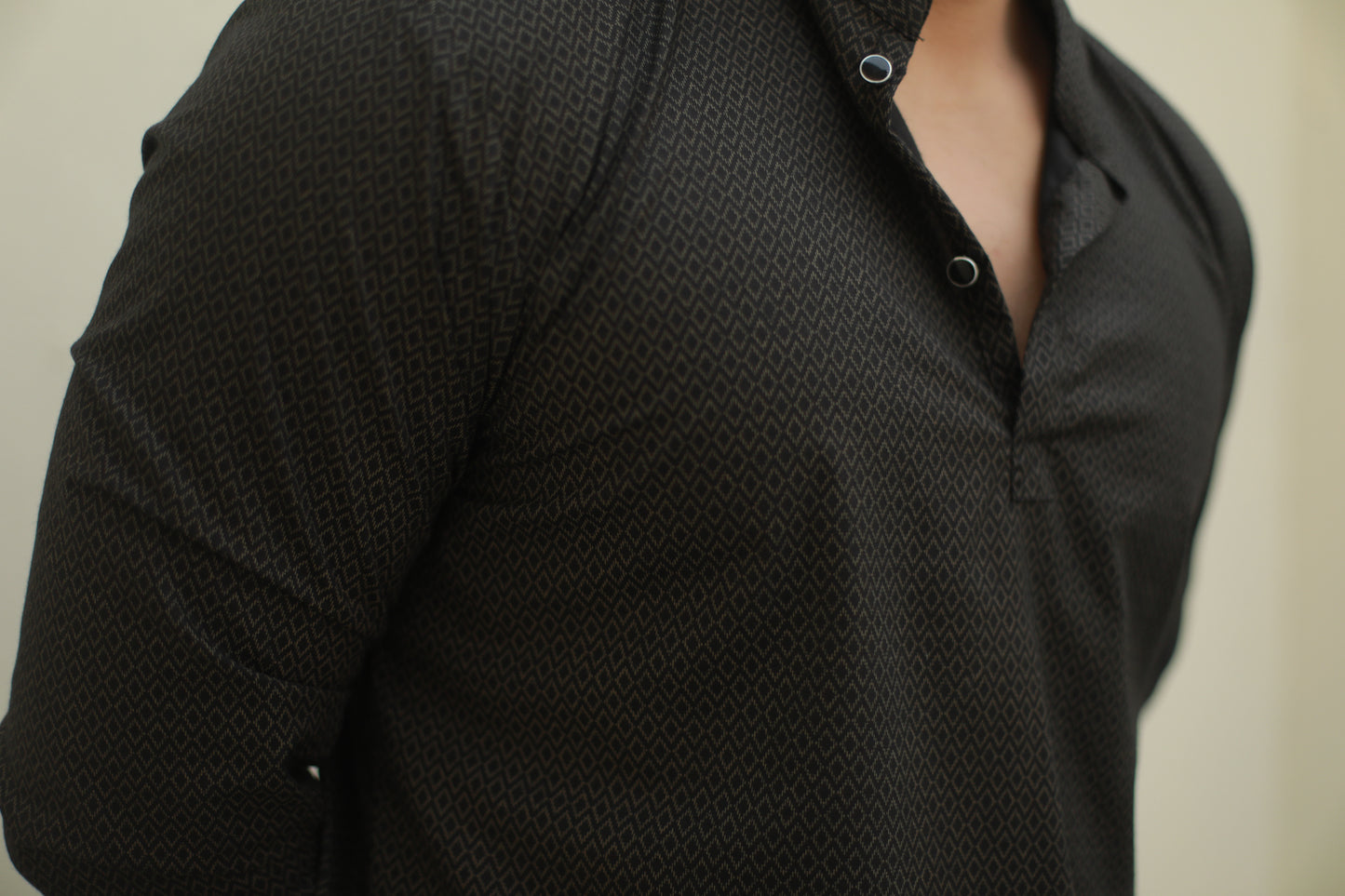 Black Casual printed short kurta