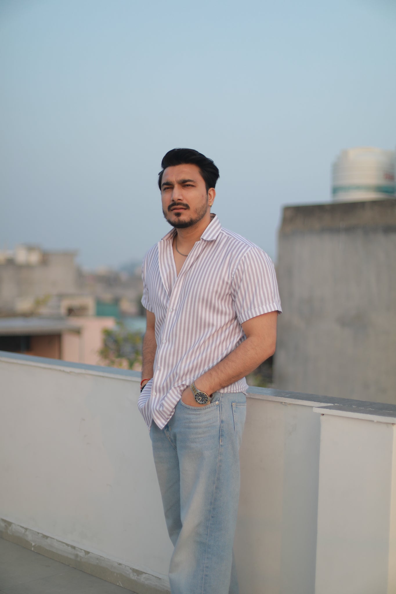 Casual cotton Stripes Shirt