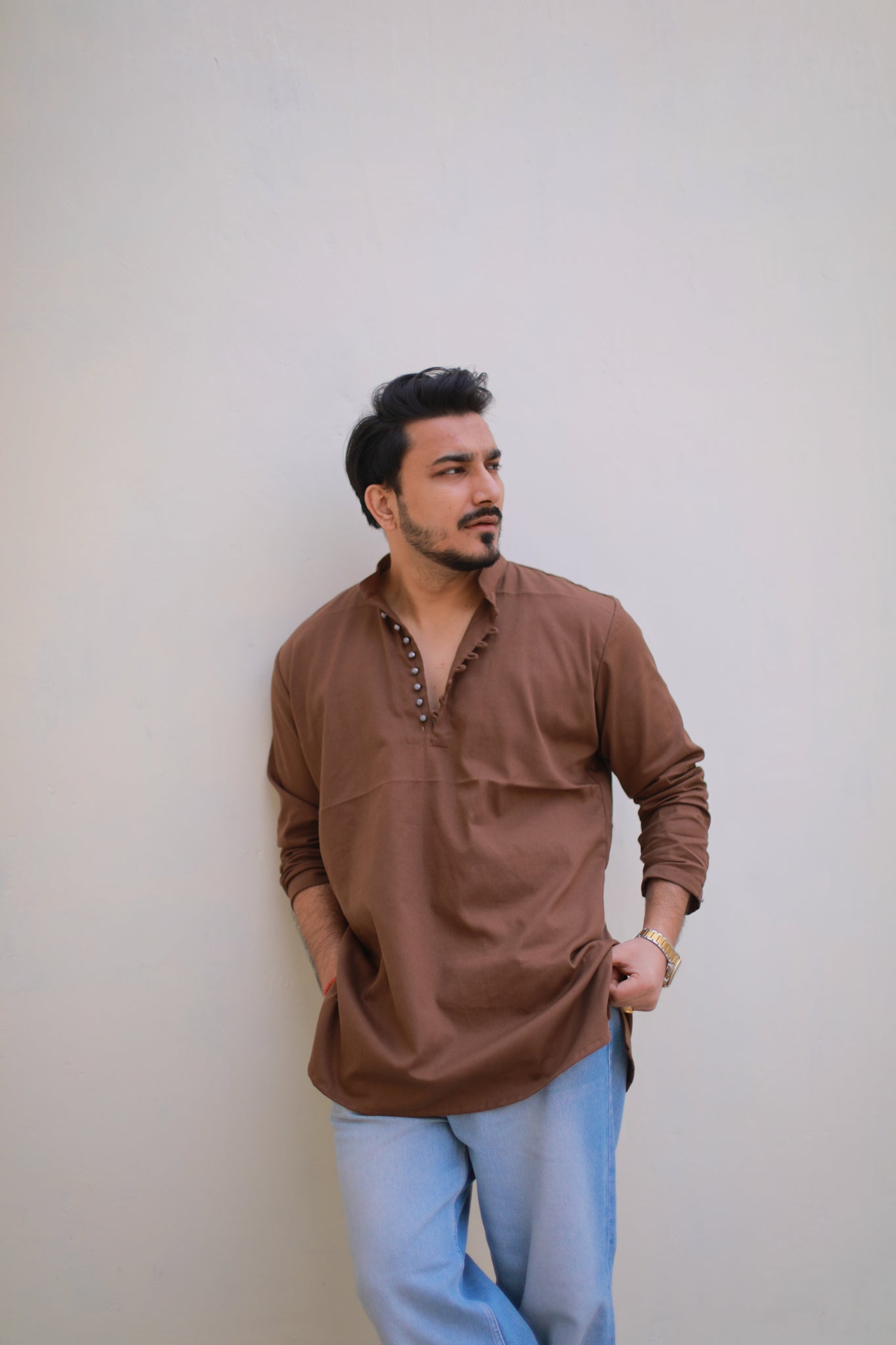 Rust Brown Short Kurta
