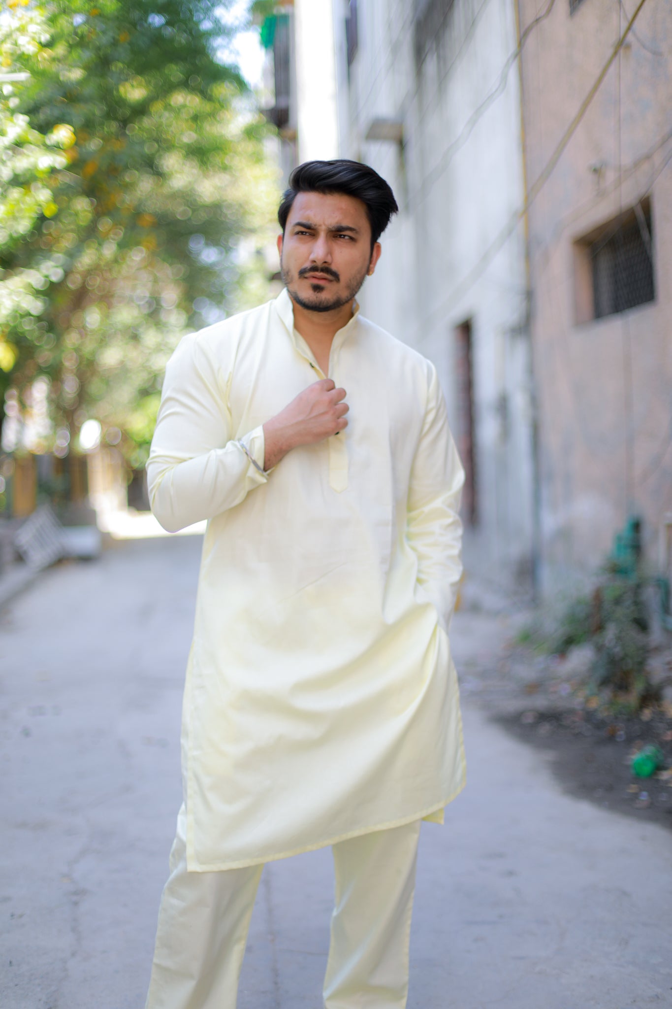 Lemon Kurta Pajama Set