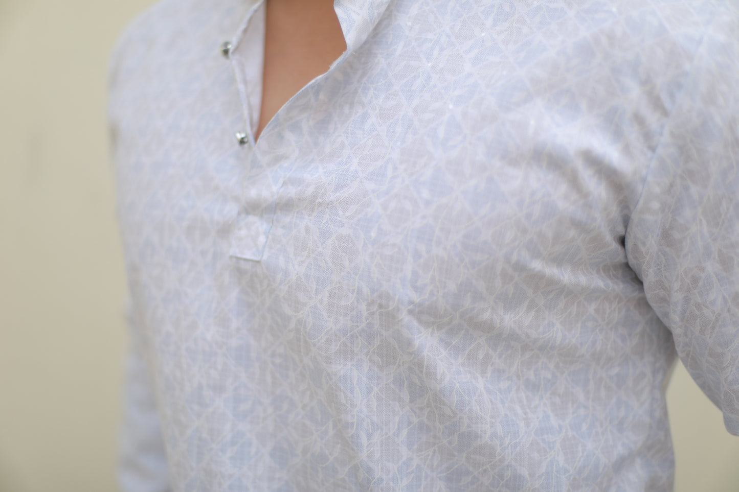 Light blue Casual printed short kurta