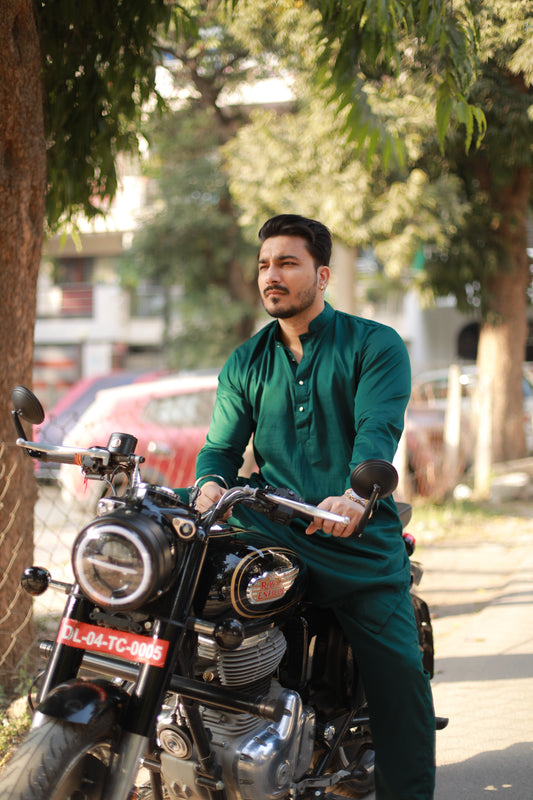 Rama Green Festive kurta pyjama set