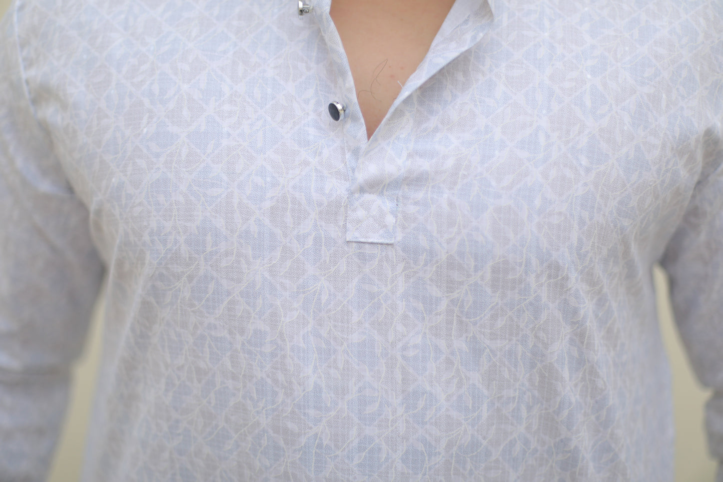 Light blue Casual printed short kurta