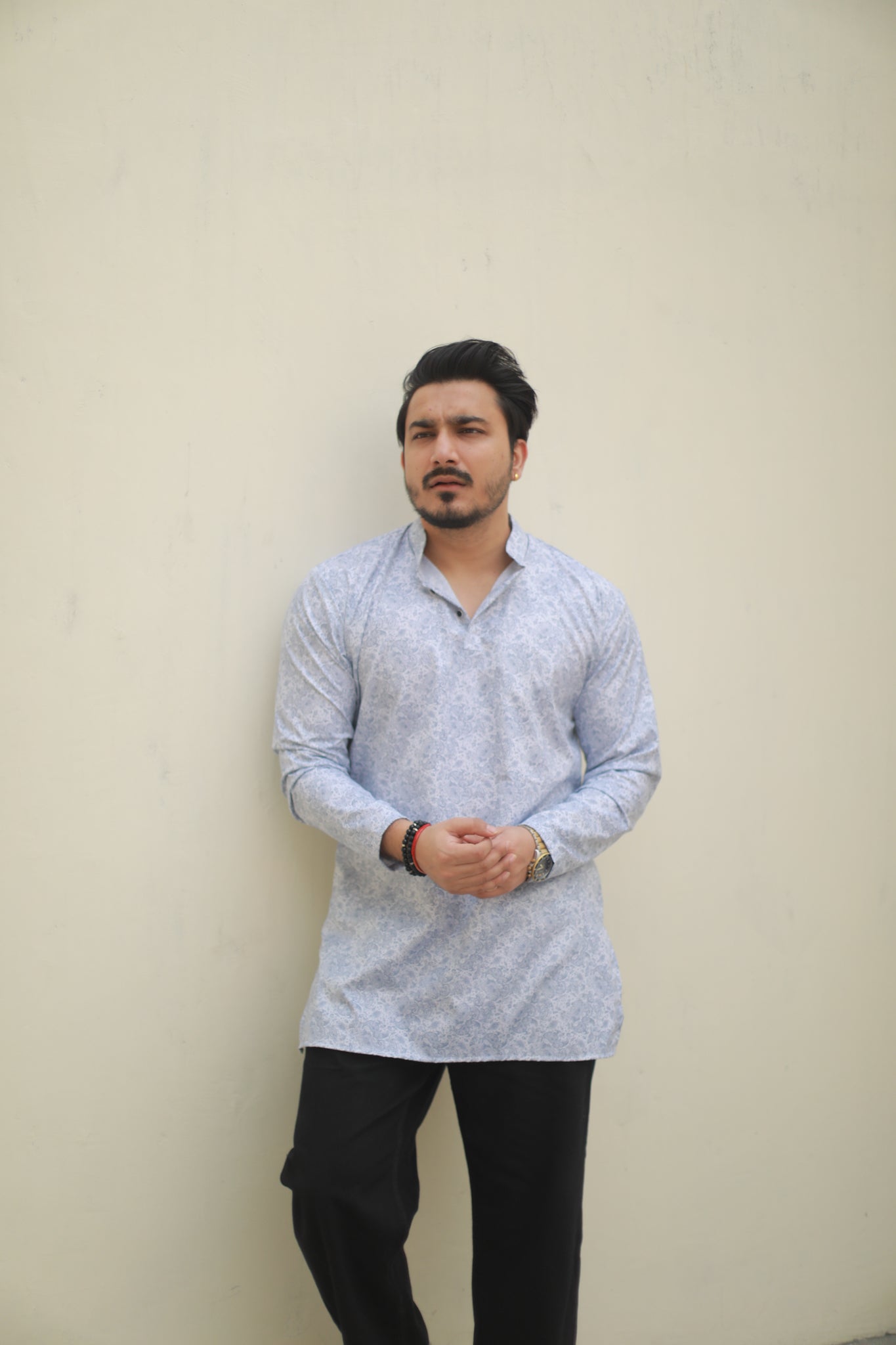 Blue Casual printed short kurta