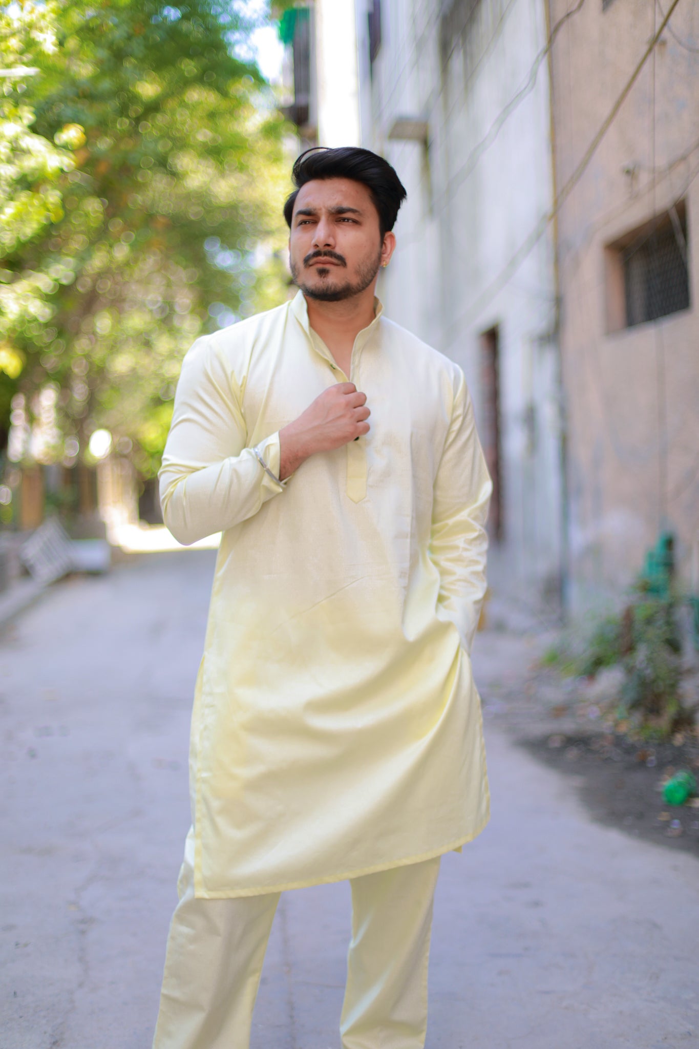 Lemon Kurta Pajama Set