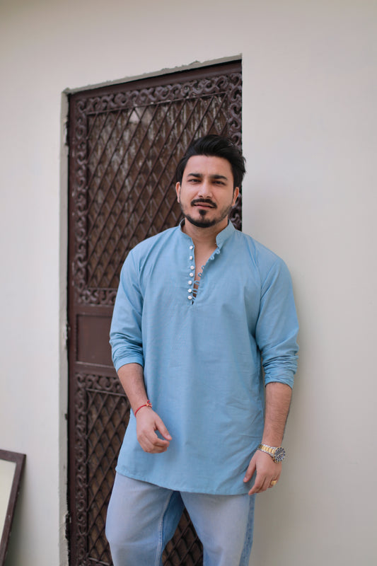Powder Blue Short casual Kurta