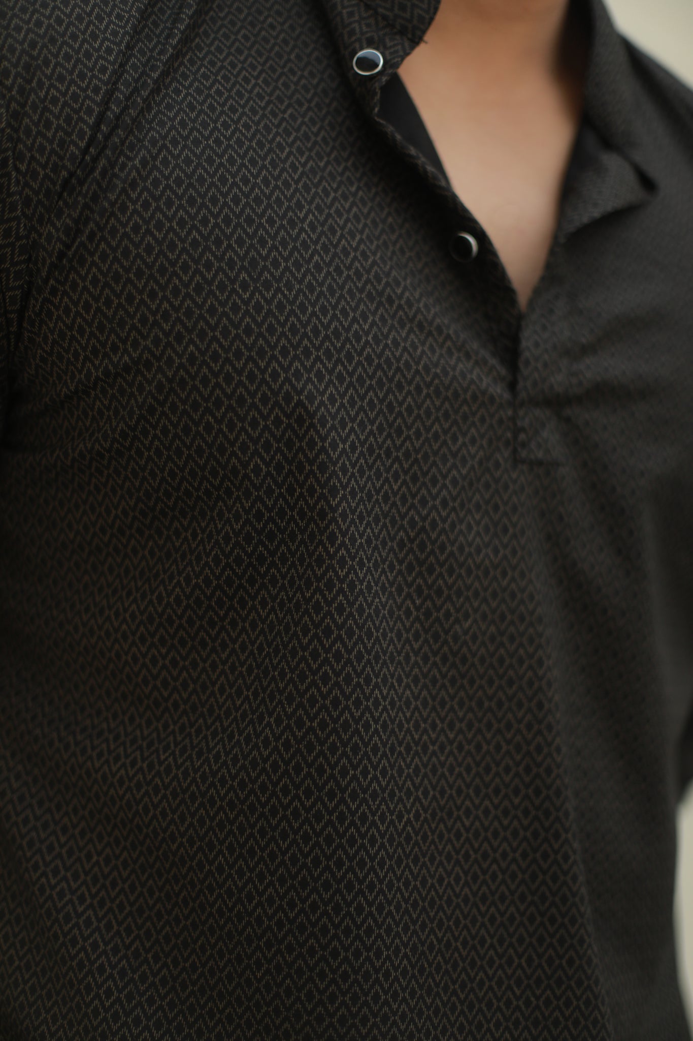 Black Casual printed short kurta