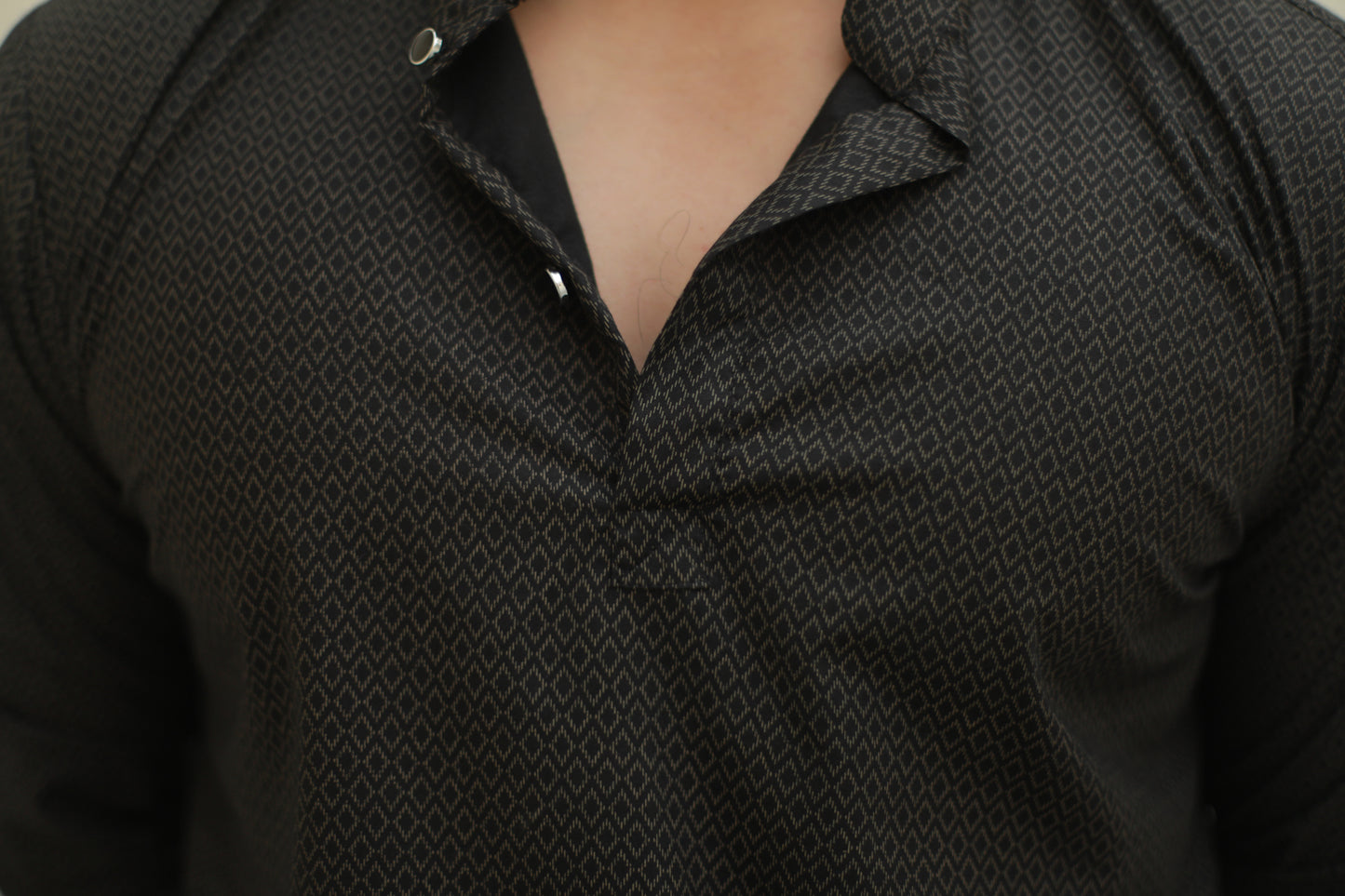Black Casual printed short kurta
