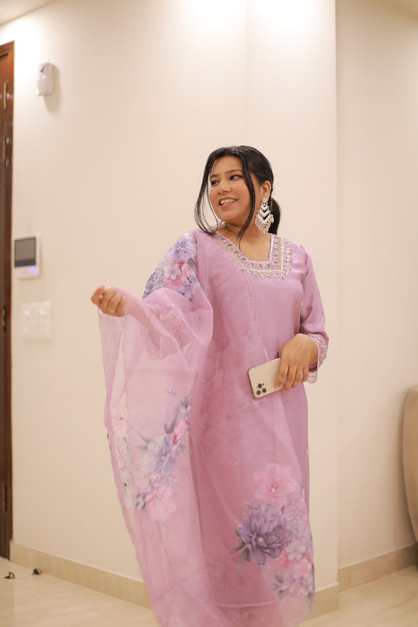 Lavender Silk Suit Set