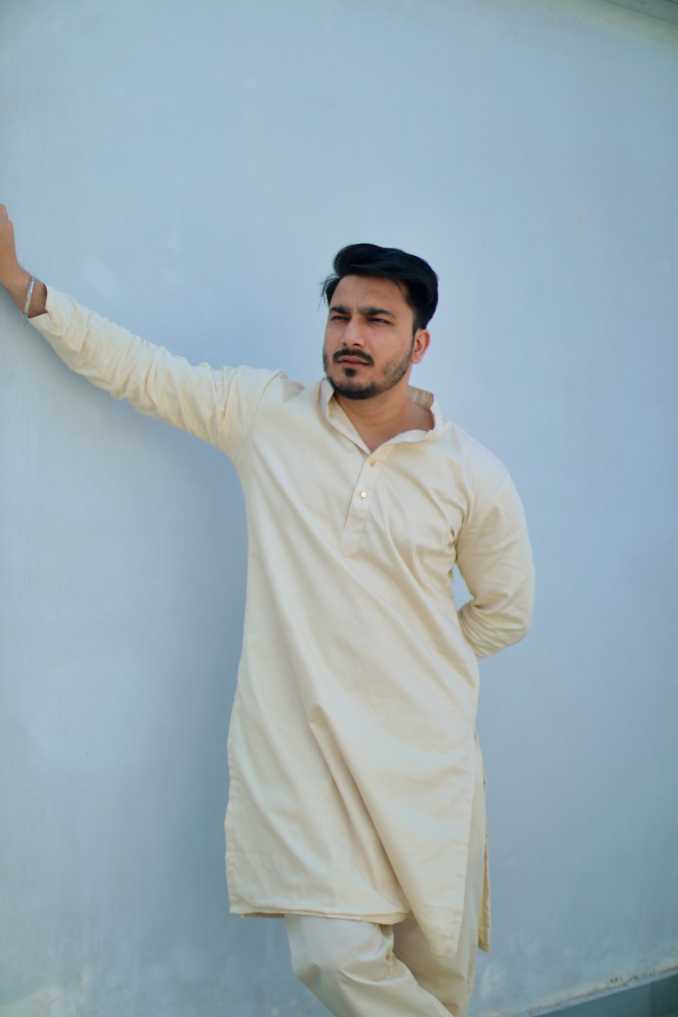 Beige Kurta Pyjama Set