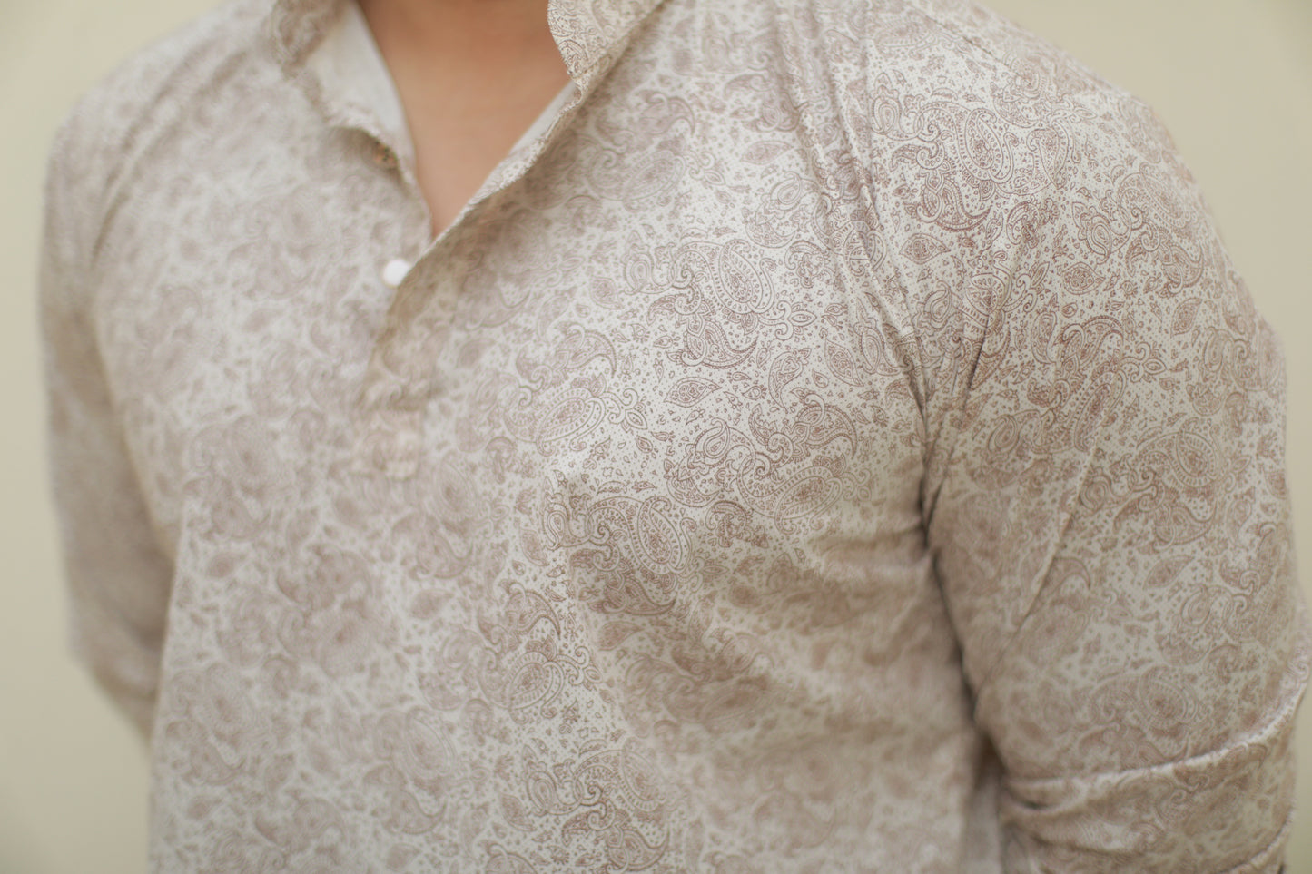 Cream Casual Printed short kurta