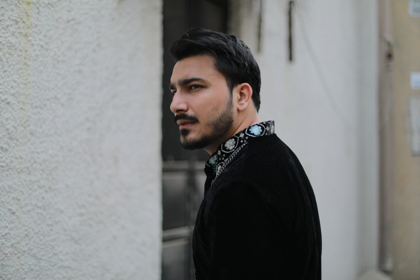 Midnight Black Pathani Kurta Set