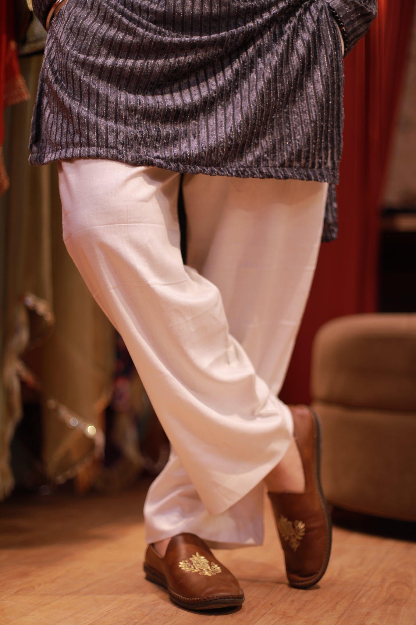 Grey Diwali Special Kurta pyjama