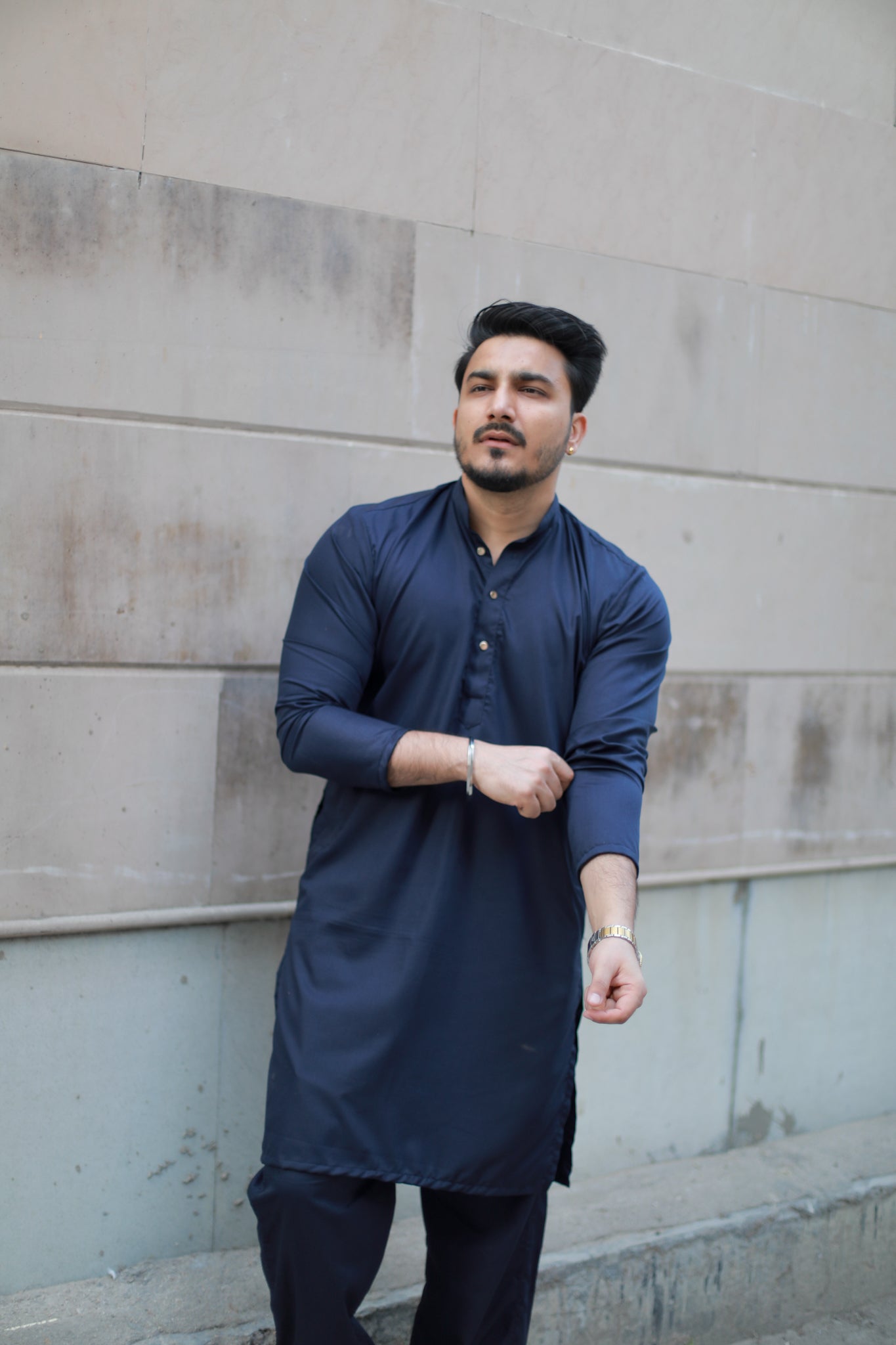 Navy Blue Kurta Pyjama Set