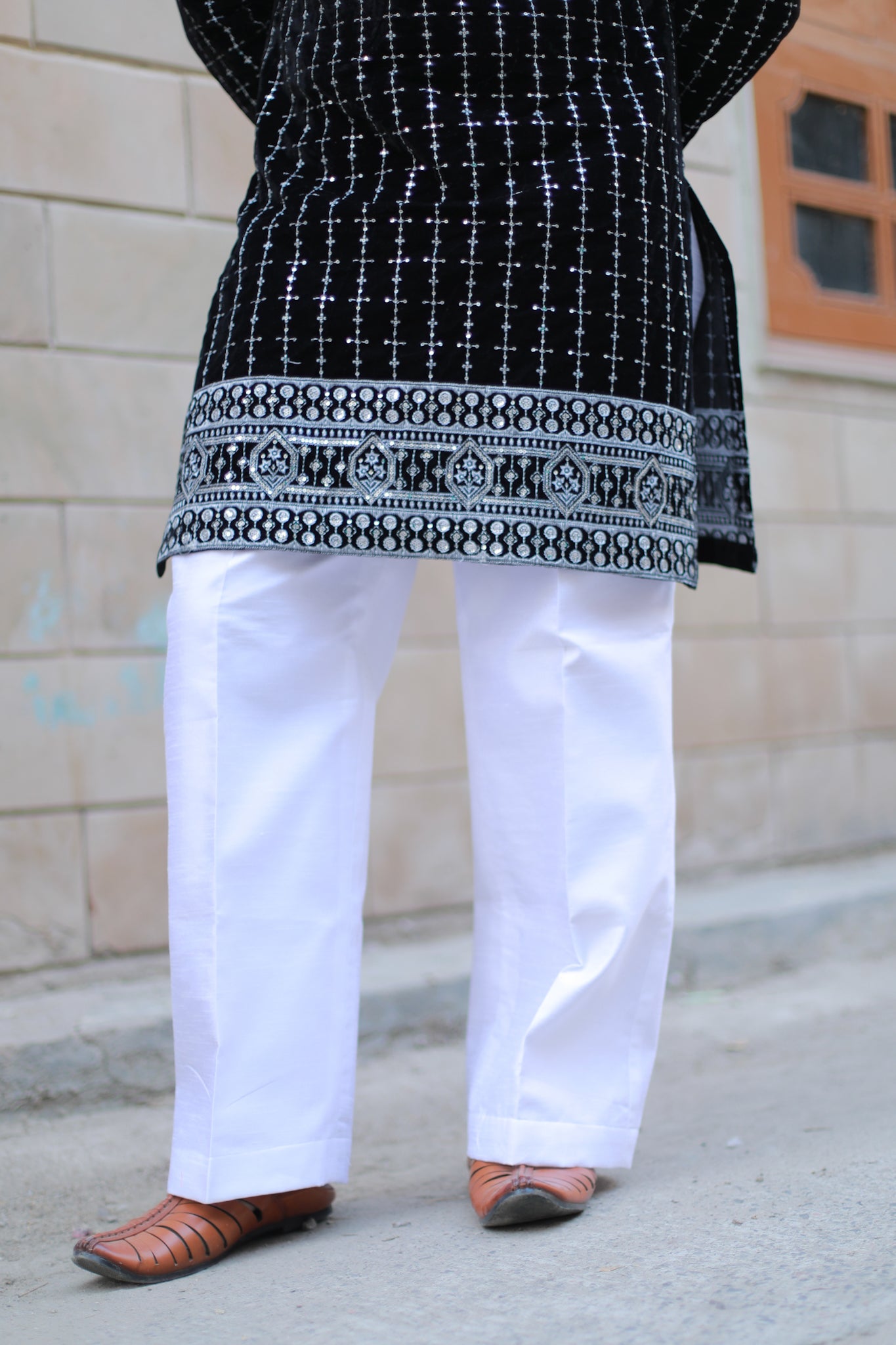 ‘Nayaab’ **Velvet Hand Embroidery Kurta**
