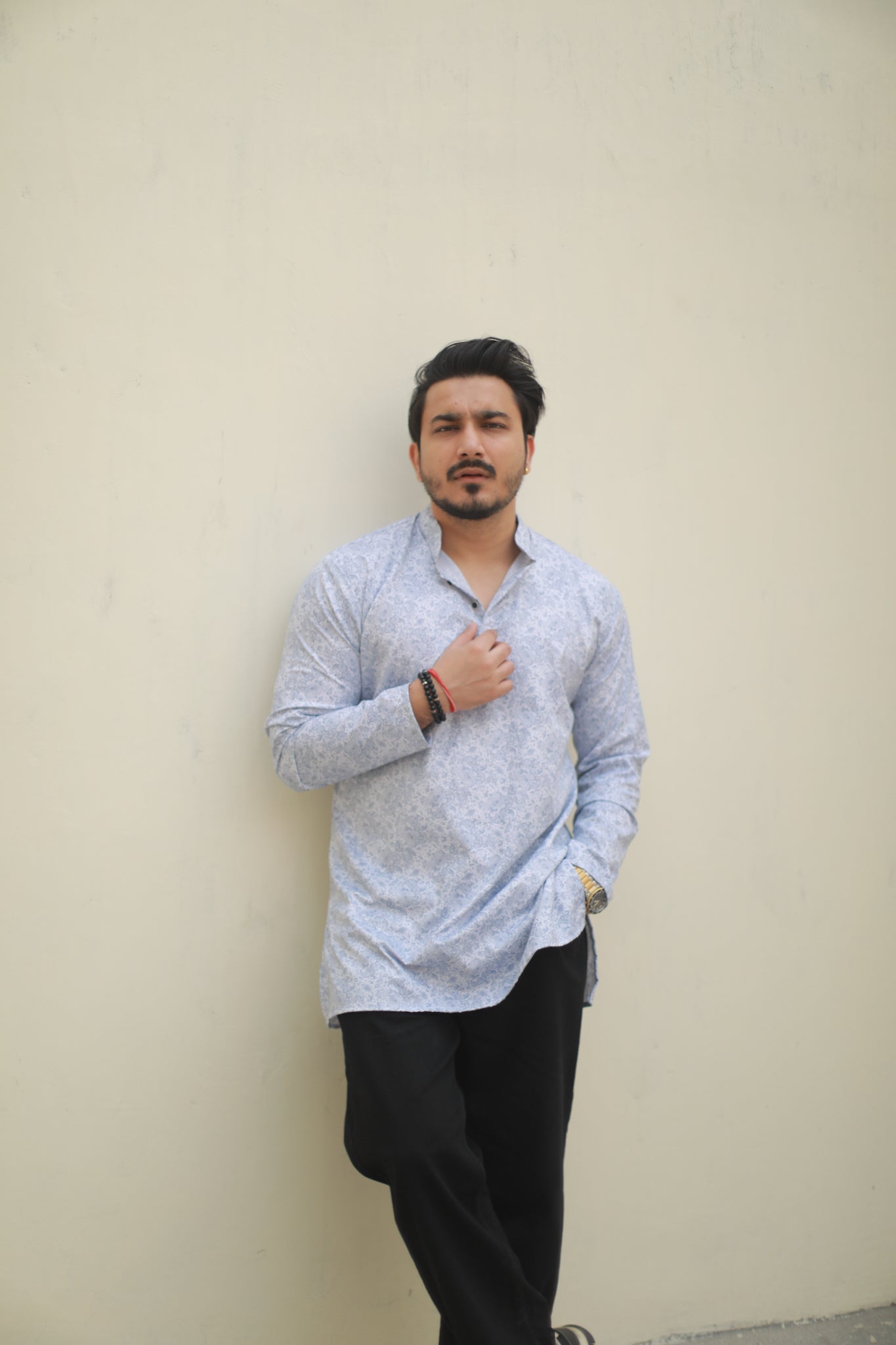 Blue Casual printed short kurta