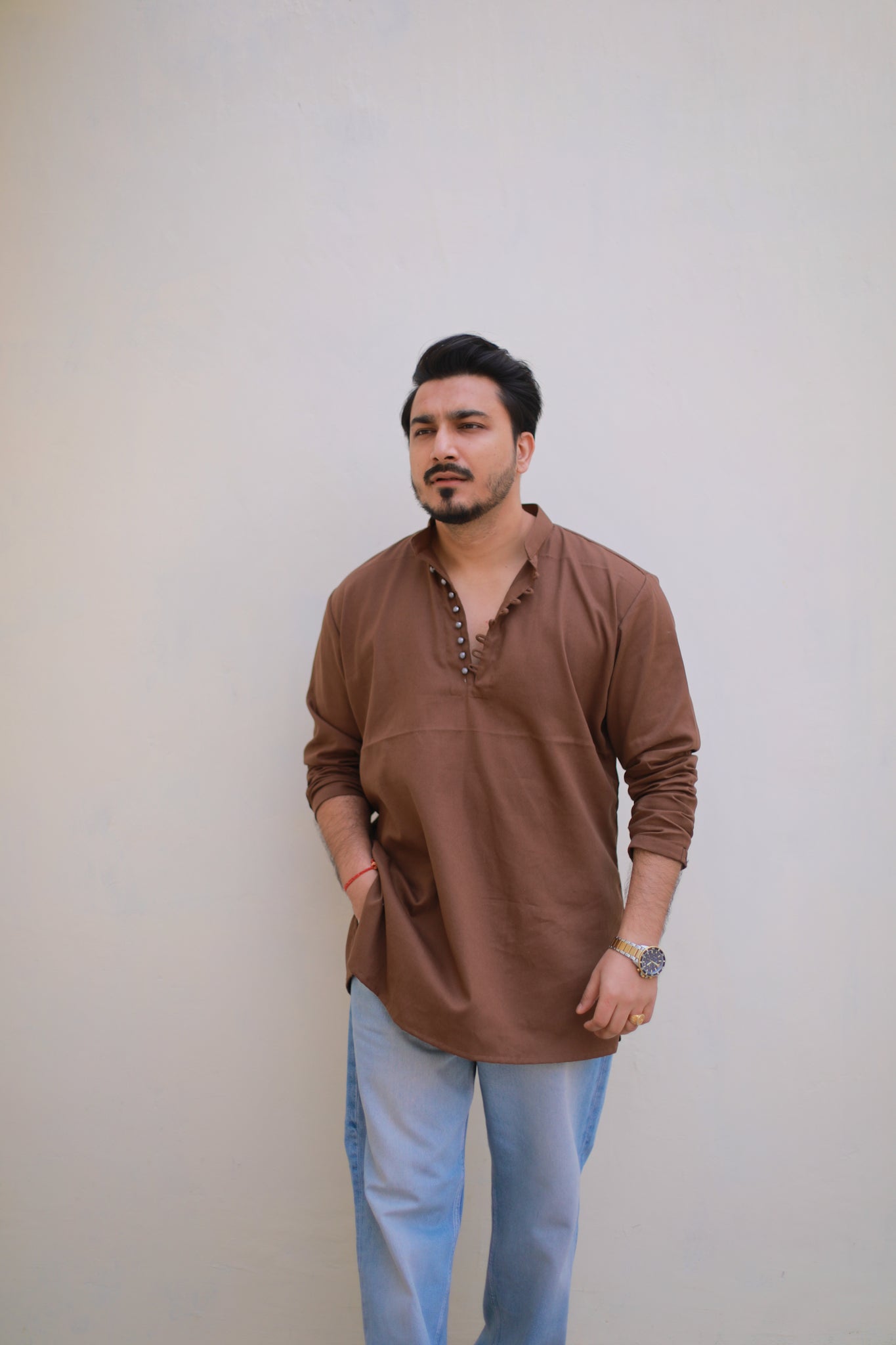 Rust Brown Short Kurta