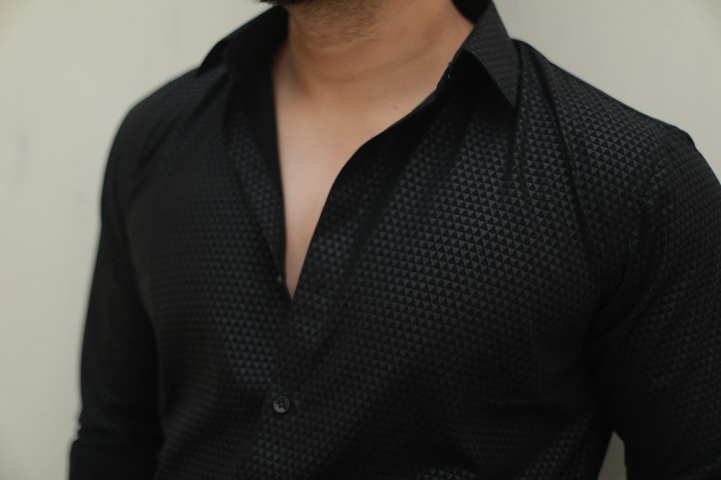 Black party wear slim fit shirt