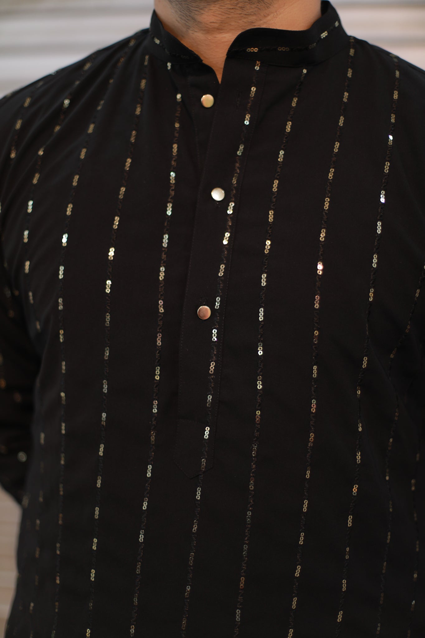 Riwayat Black sequins work Kurta Pyjama set