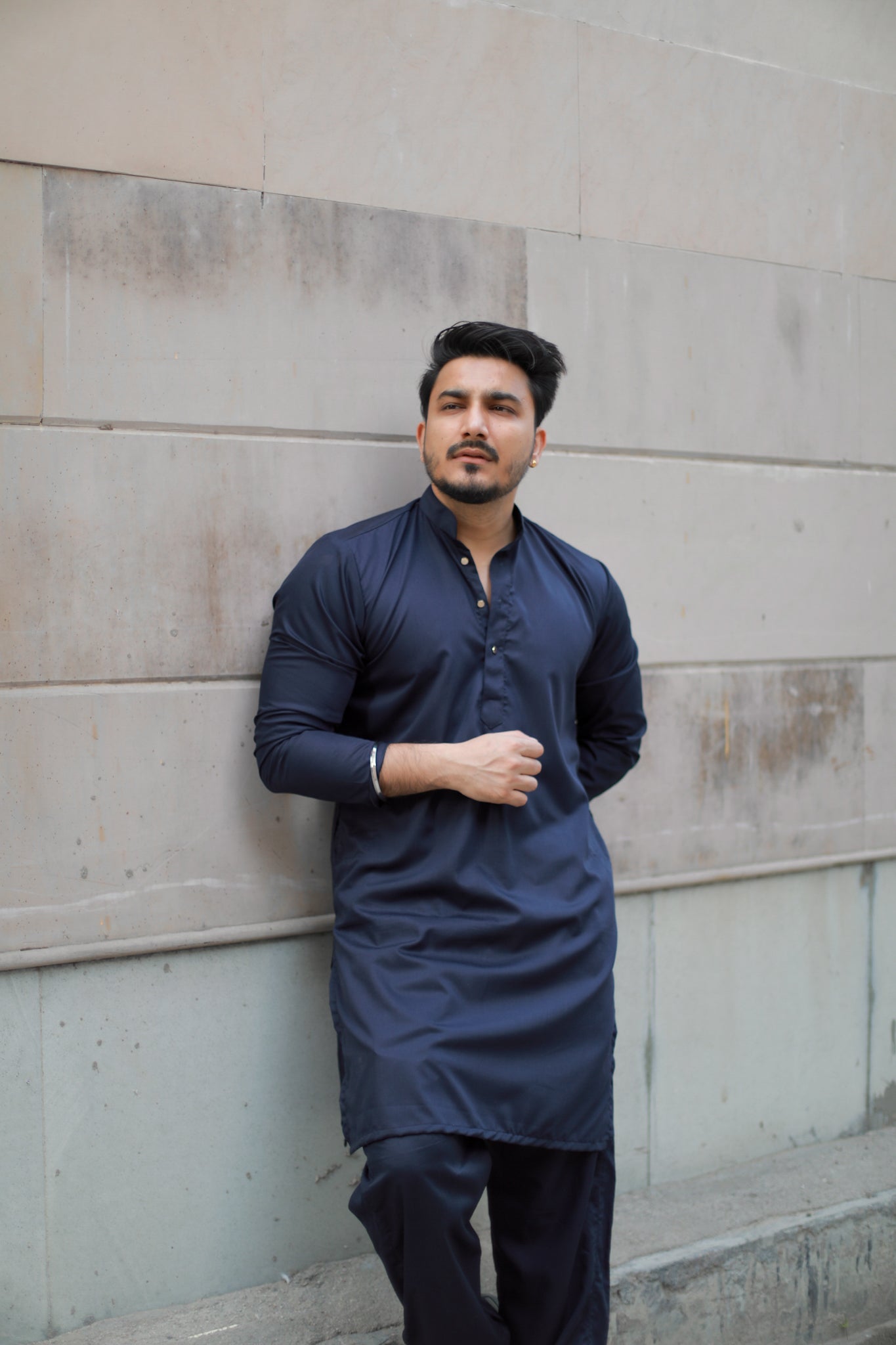 Navy Blue Kurta Pyjama Set