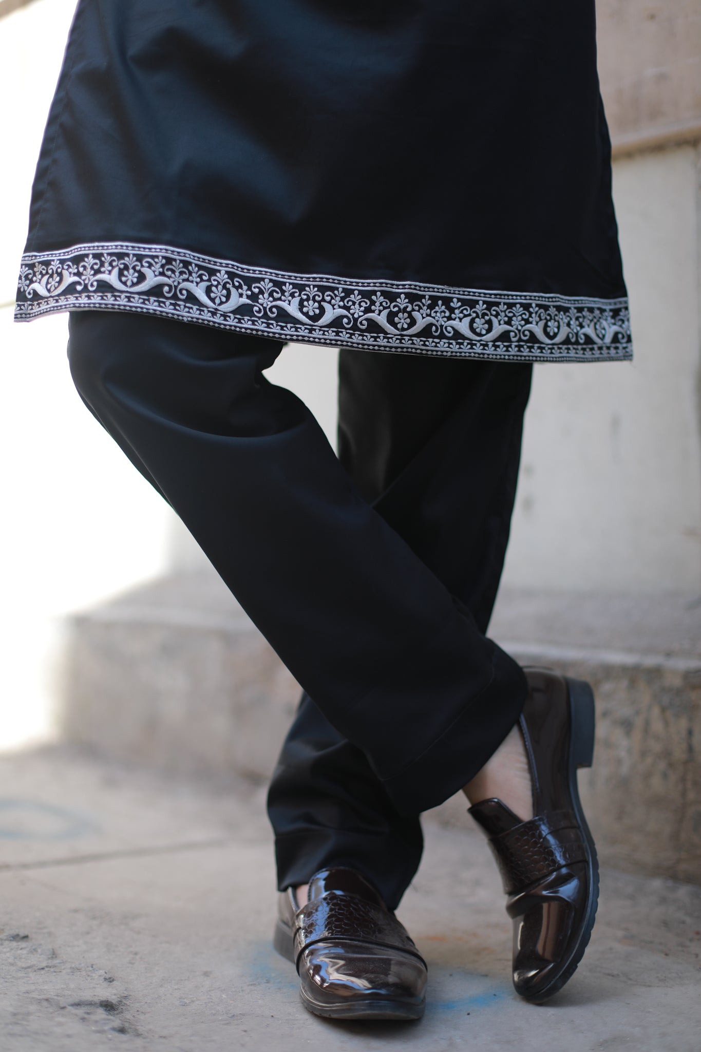 Eid Special Embroidered Black kurta & Pyjama Set