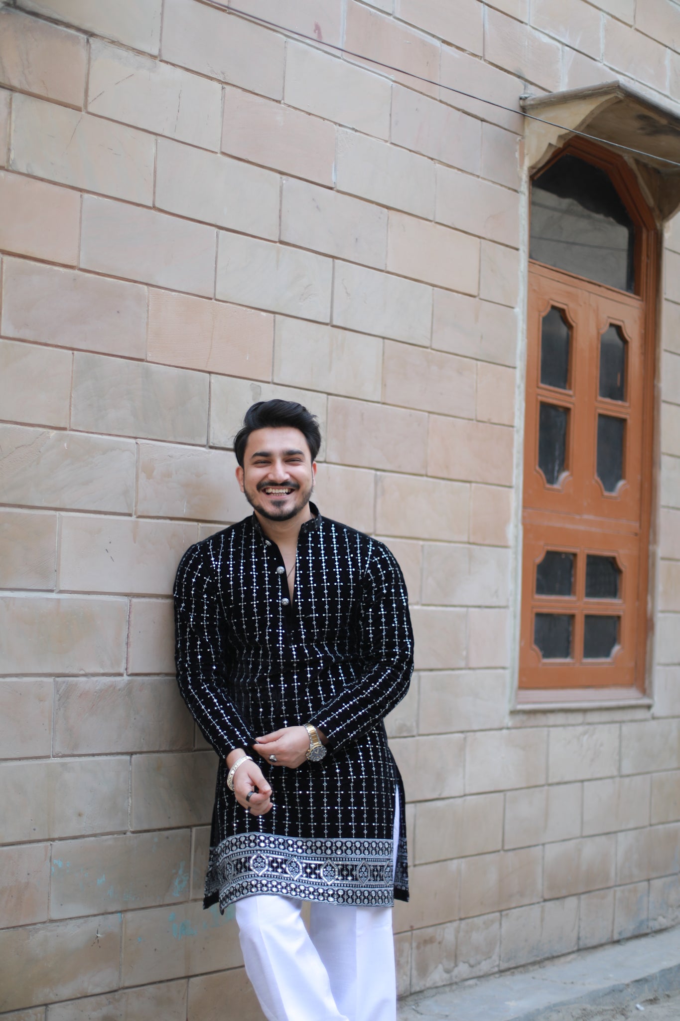 ‘Nayaab’ **Velvet Hand Embroidery Kurta**