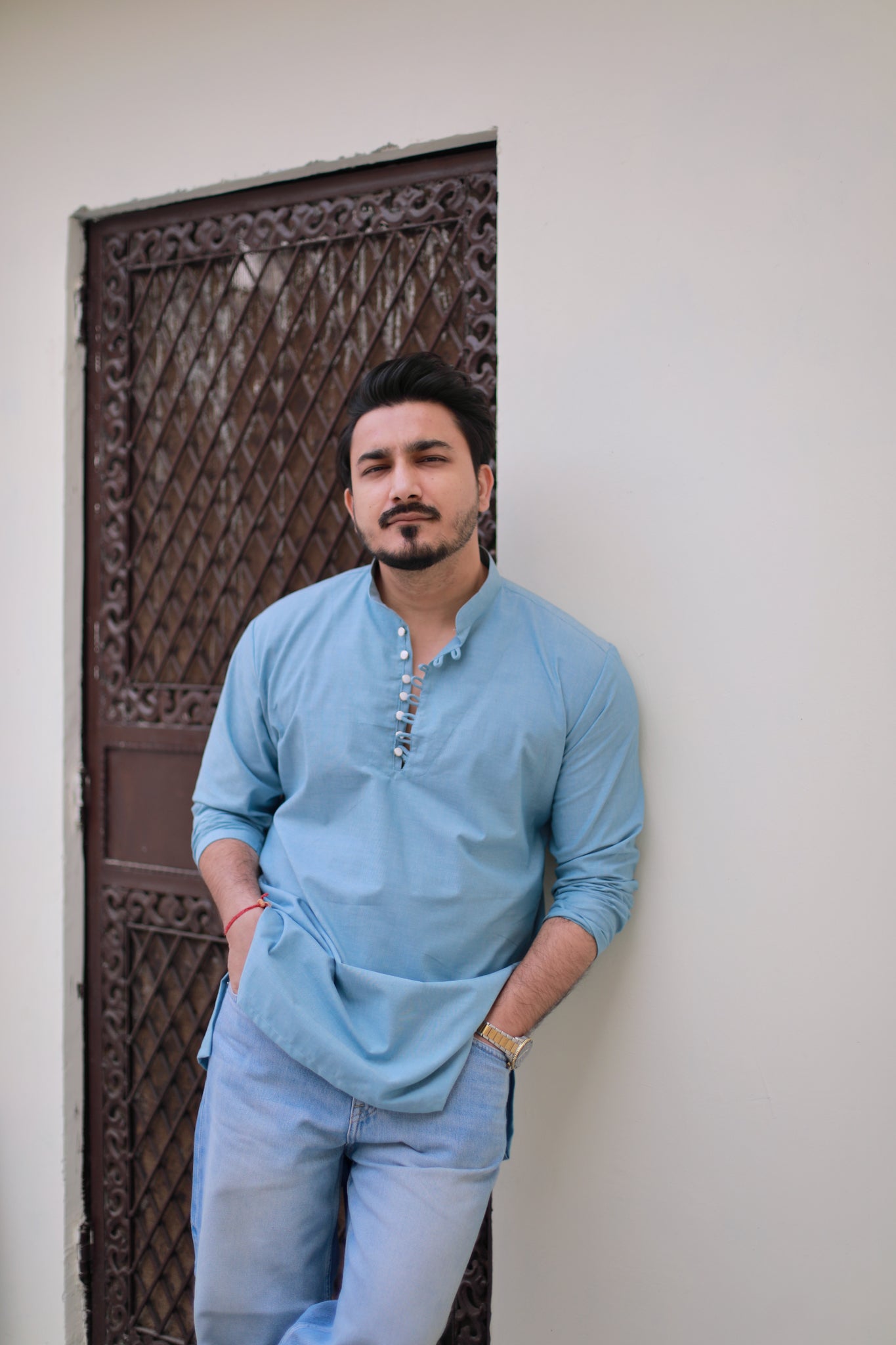 Powder Blue Short casual Kurta