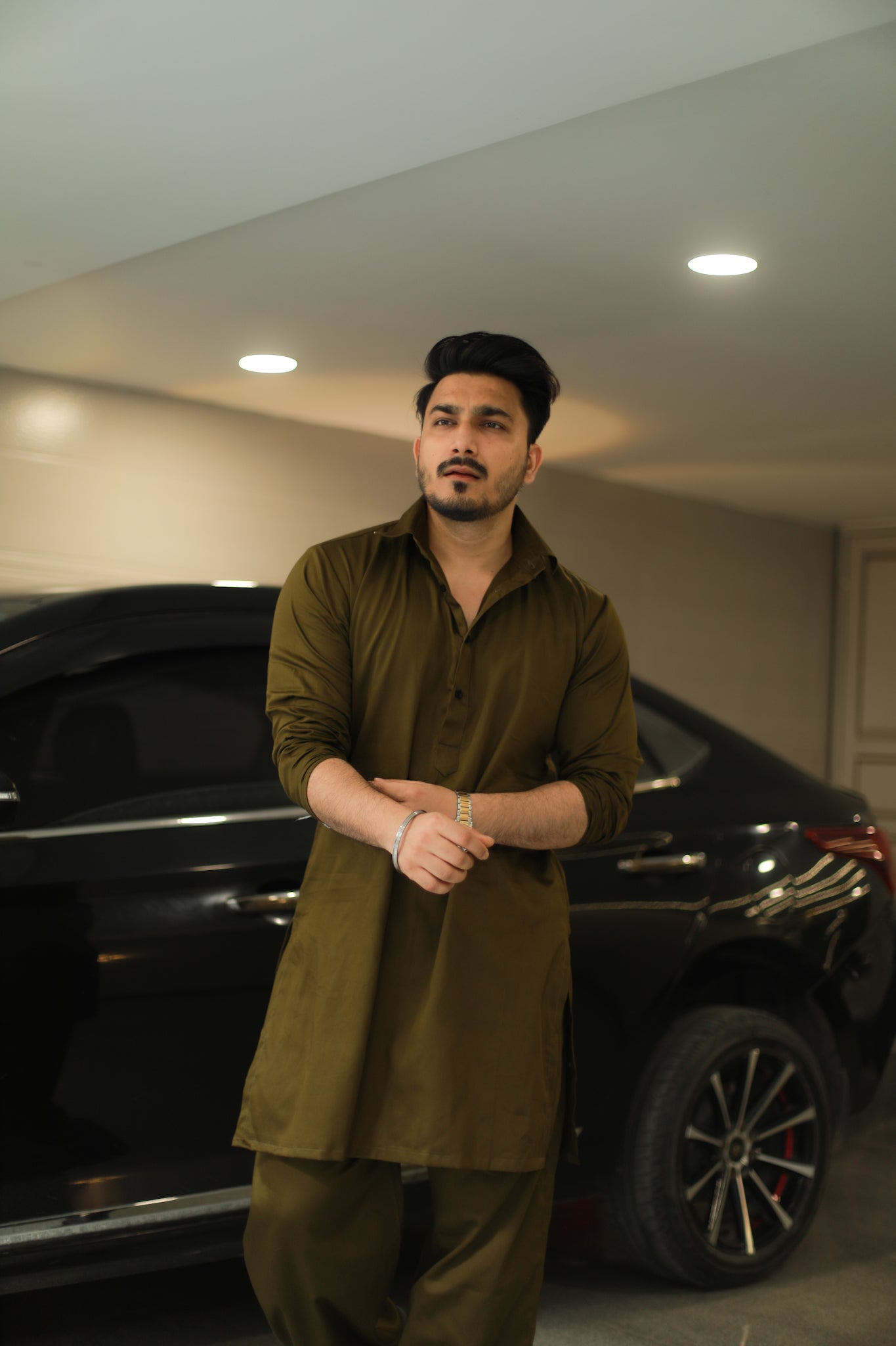 Army Green Kurta pyjama Set