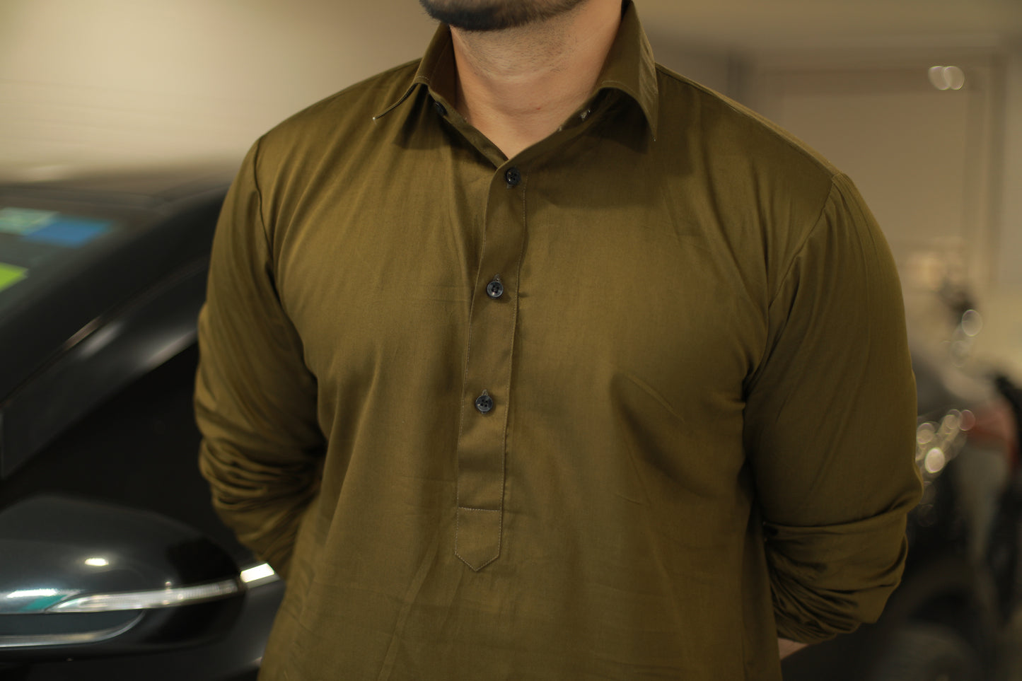 Army Green Kurta pyjama Set