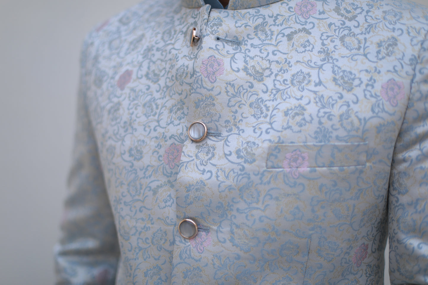 ‘Aura’ Skyblue Jodhpuri Bandhgala Suit with Shirt and Trousers