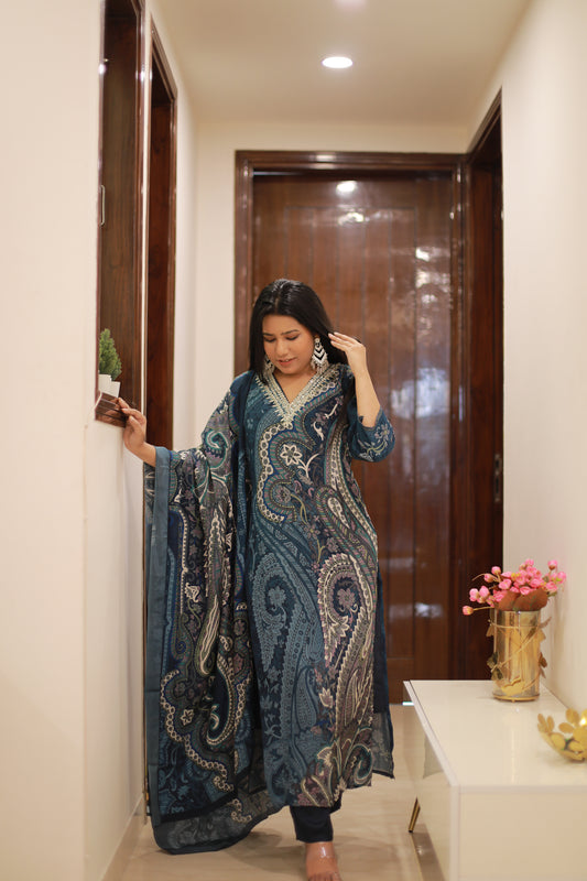 Navy Blue Suit Set