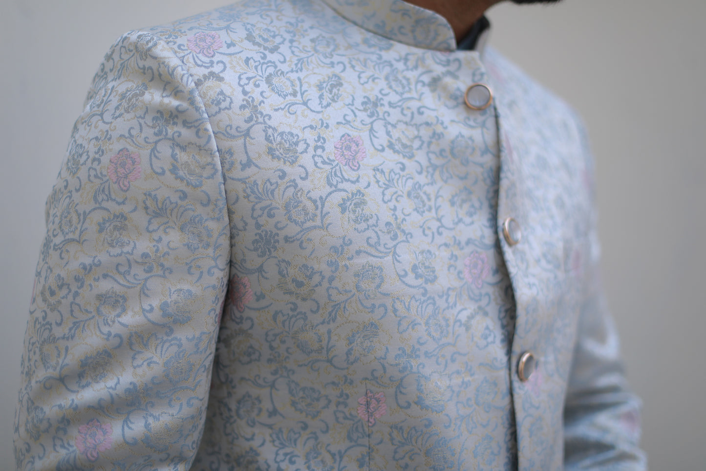 ‘Aura’ Skyblue Jodhpuri Bandhgala Suit with Shirt and Trousers