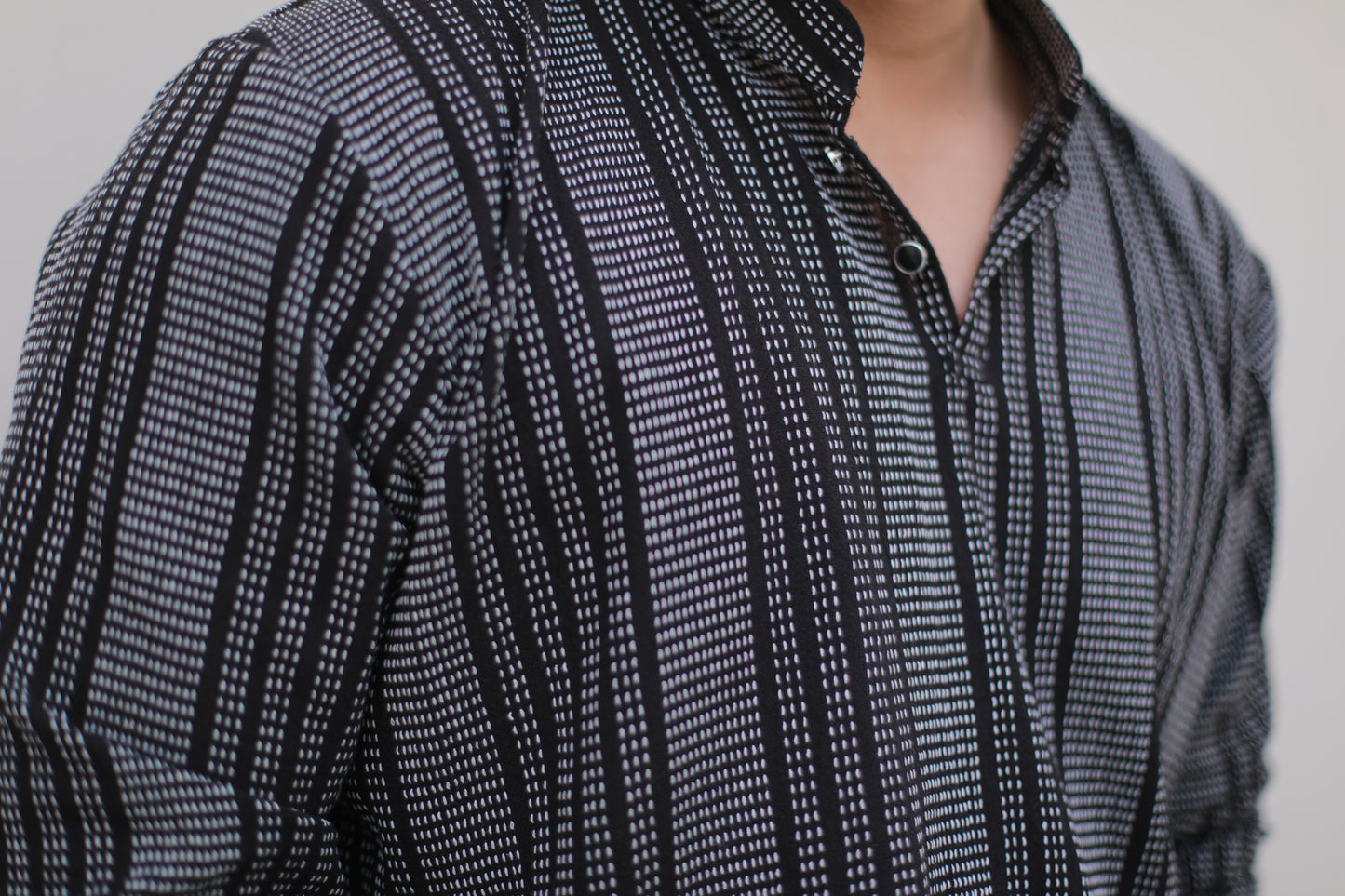 Black stripes short casual kurta