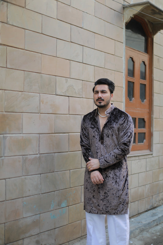 ‘Kashmiri’ Velvet Kurta Pajama Set