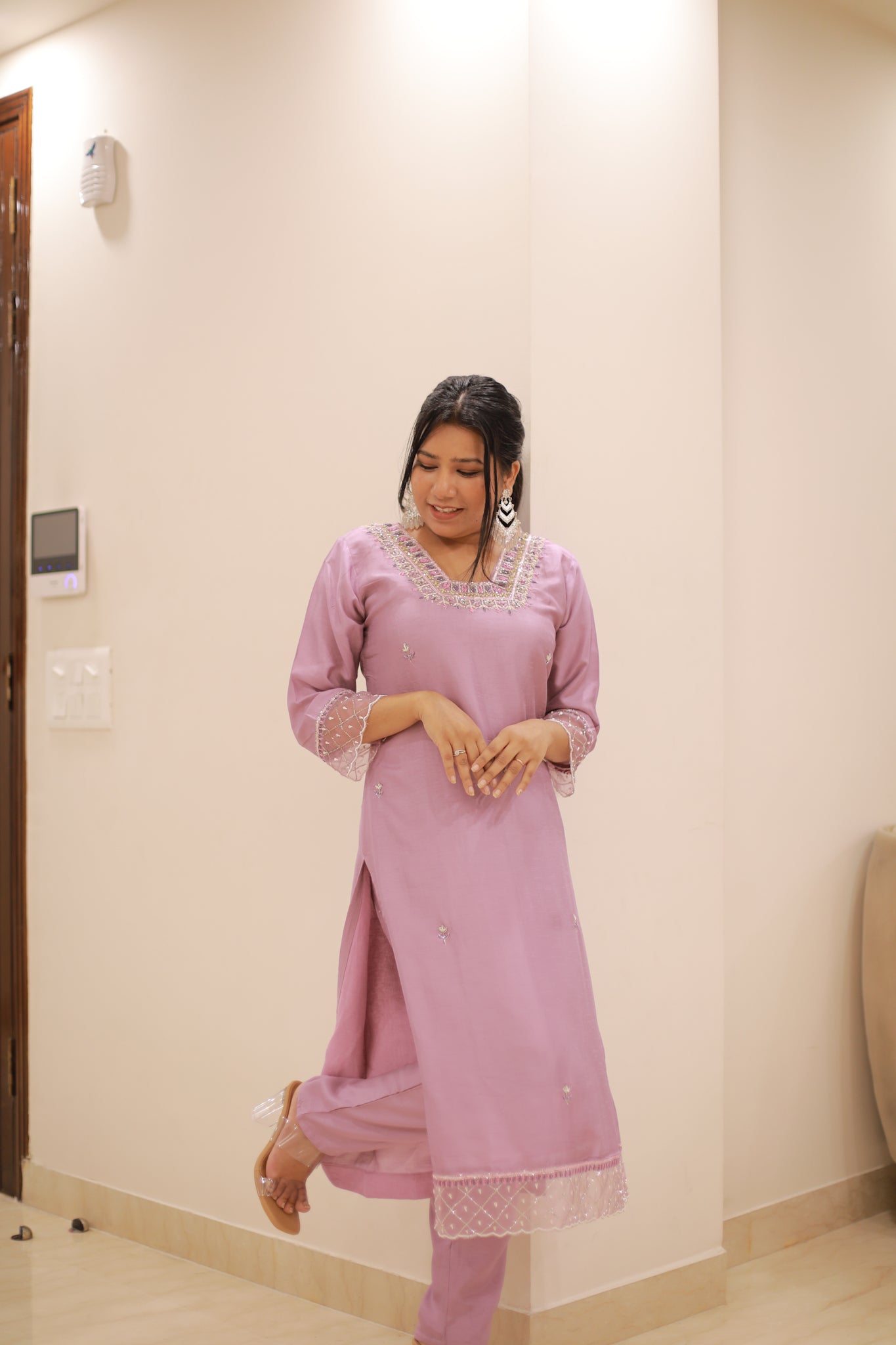 Lavender Silk Suit Set