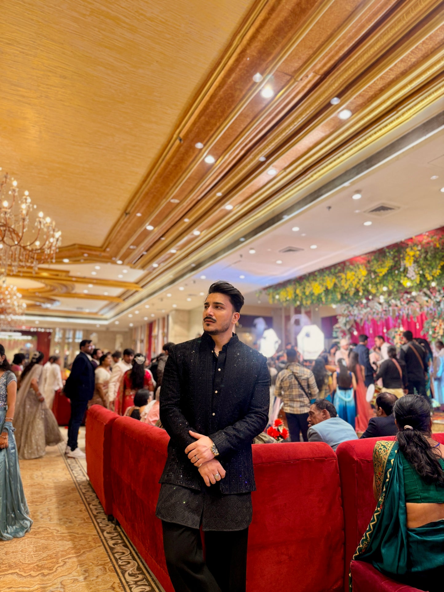 Wedding Collection 3 piece Black indo western