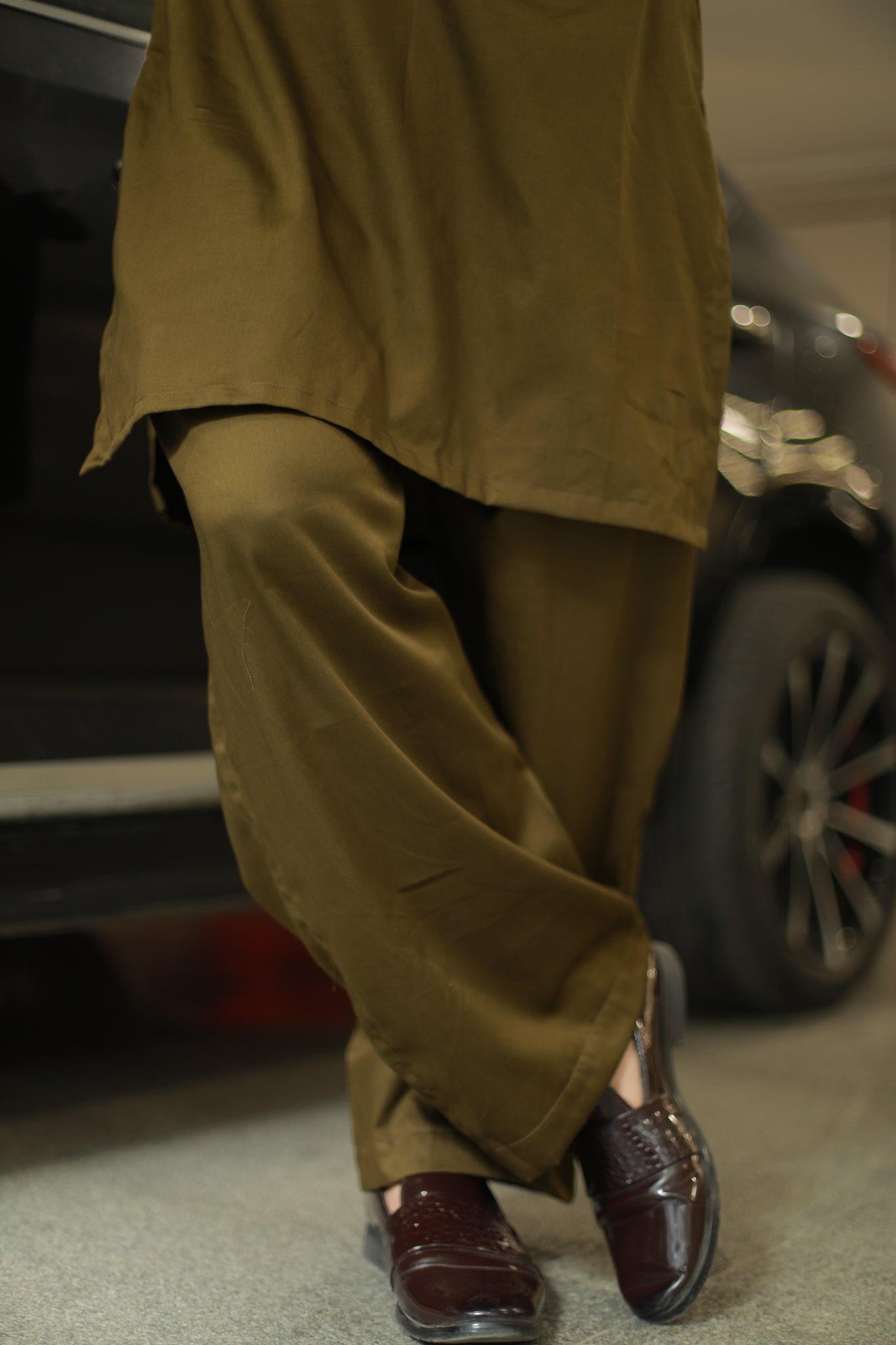 Army Green Kurta pyjama Set